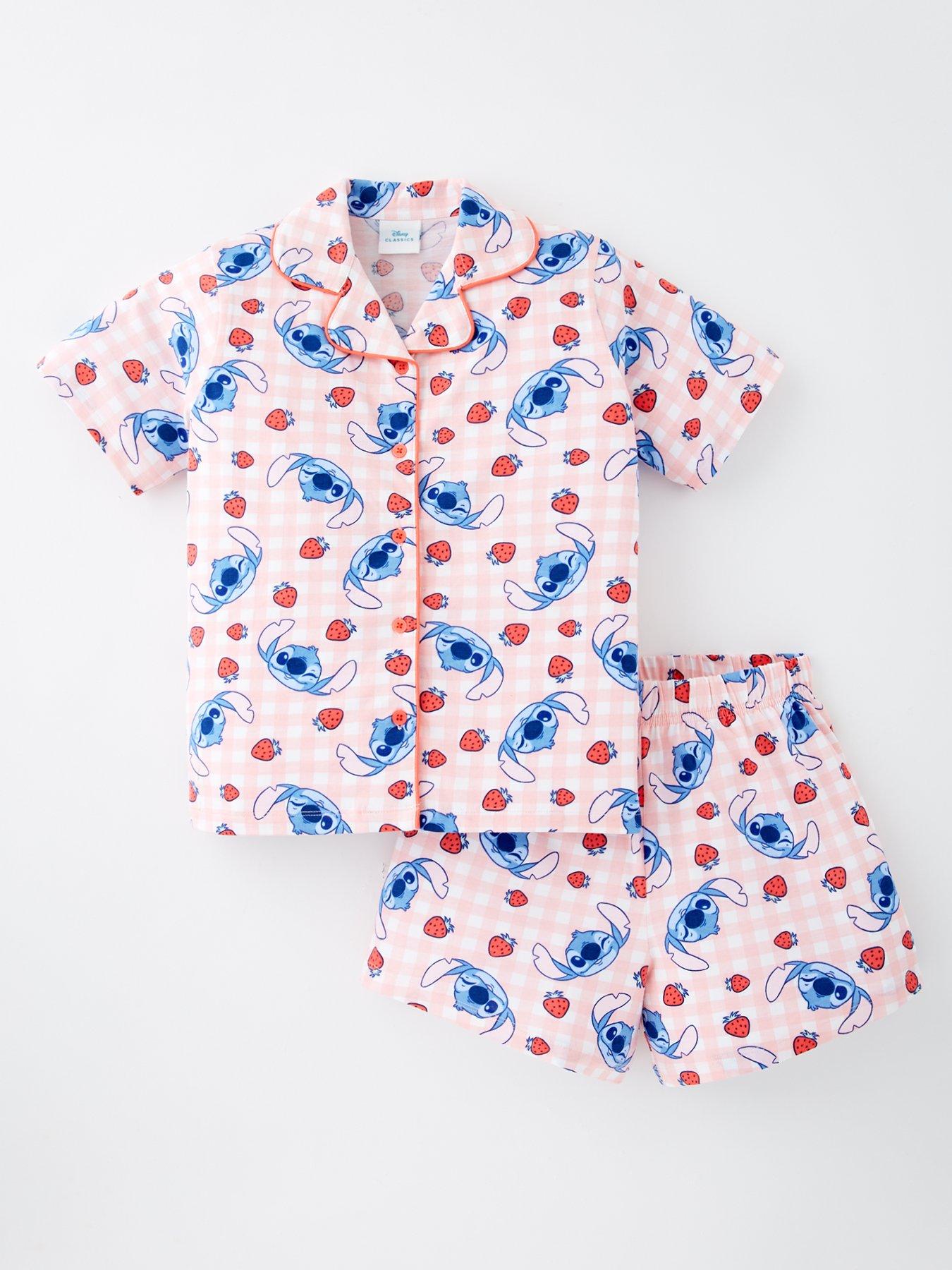 disney-lilo-stitch-button-through-shorts-pyjama-set-blue
