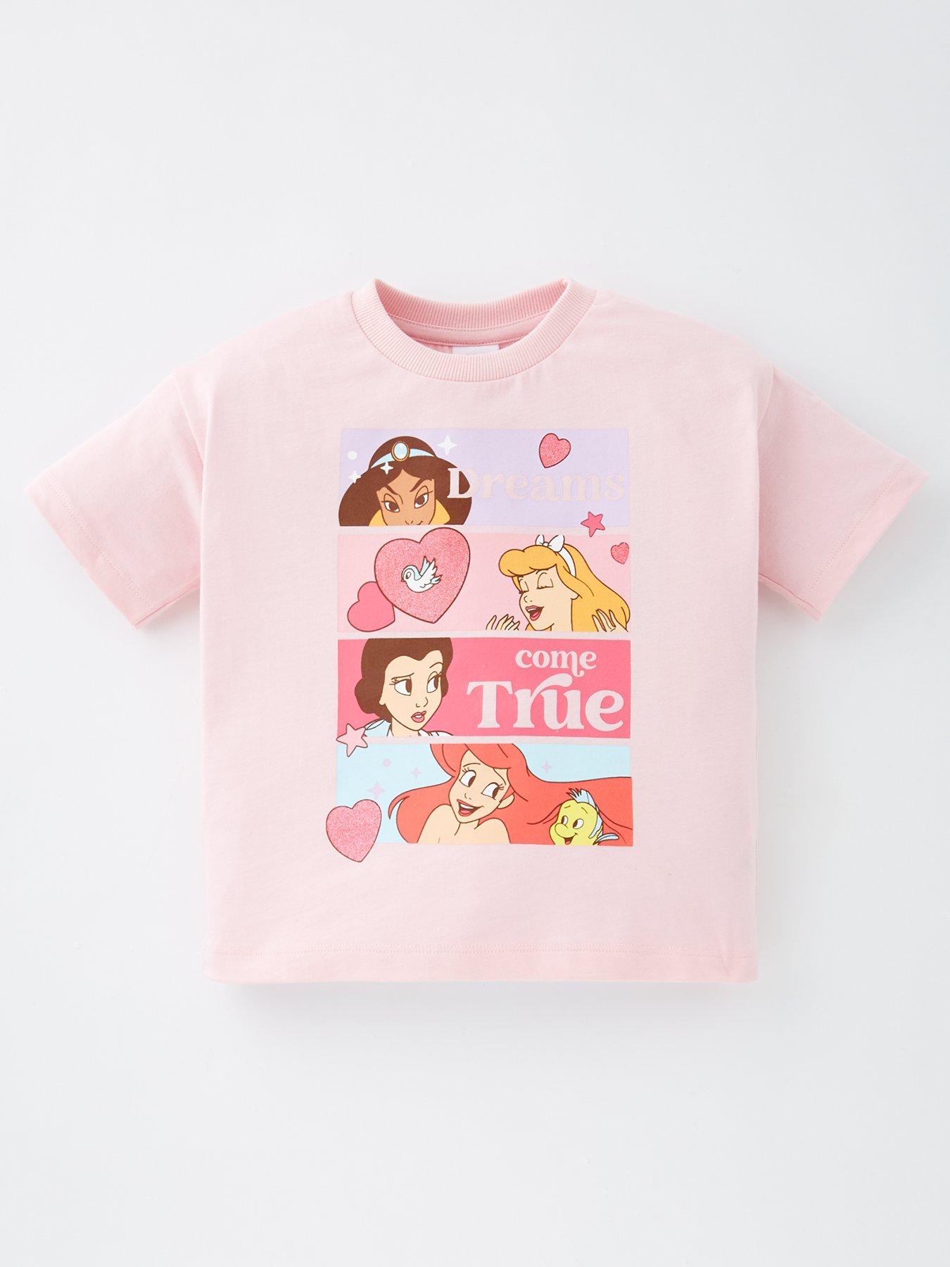 front image of disney-princess-oversized-t-shirt-pink