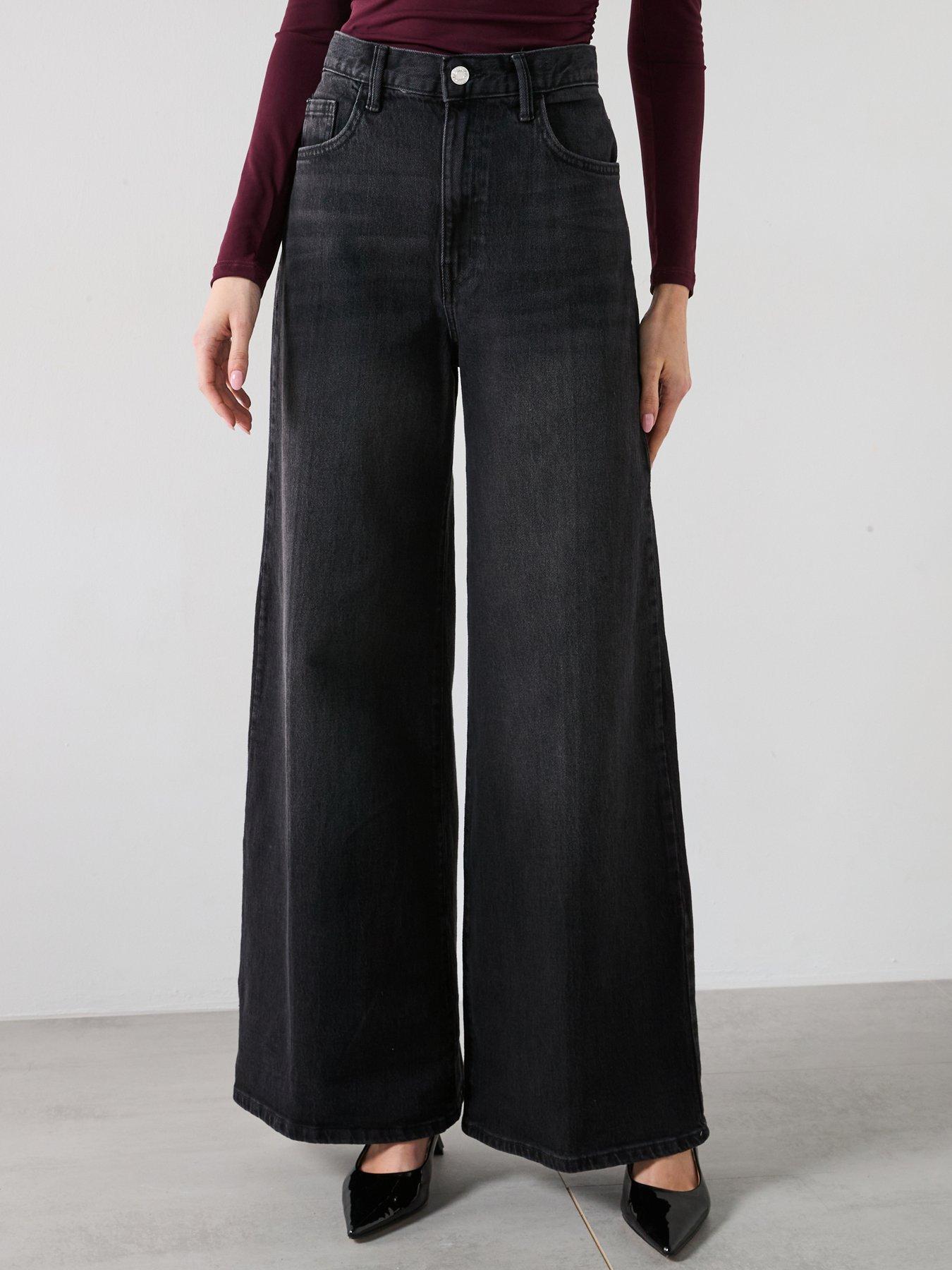 mango-high-rise-wideleg-jeans-black