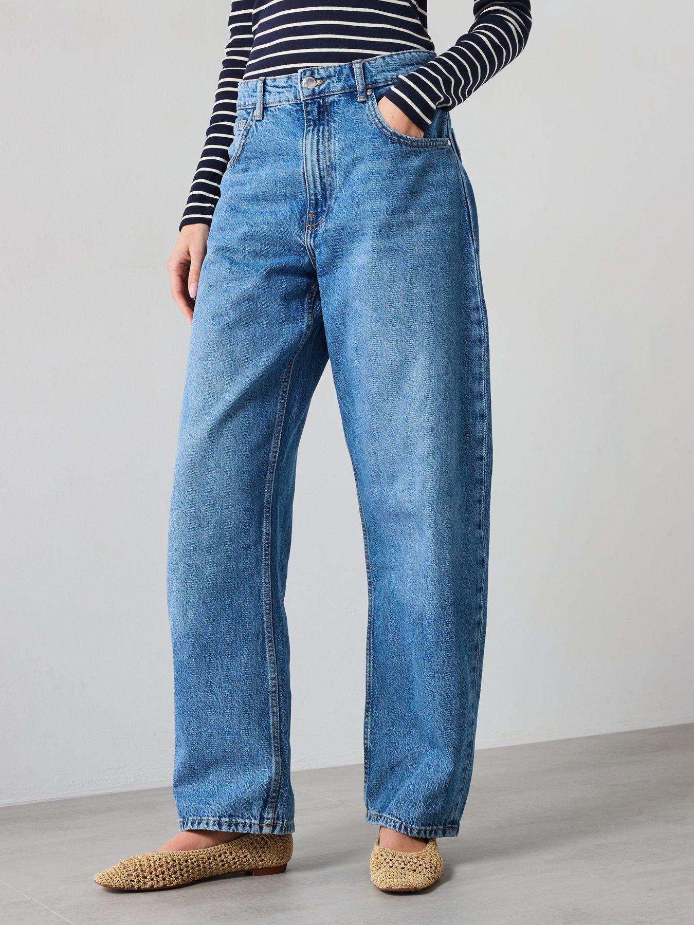 undefined Wide Leg Jeans - Medium Blue