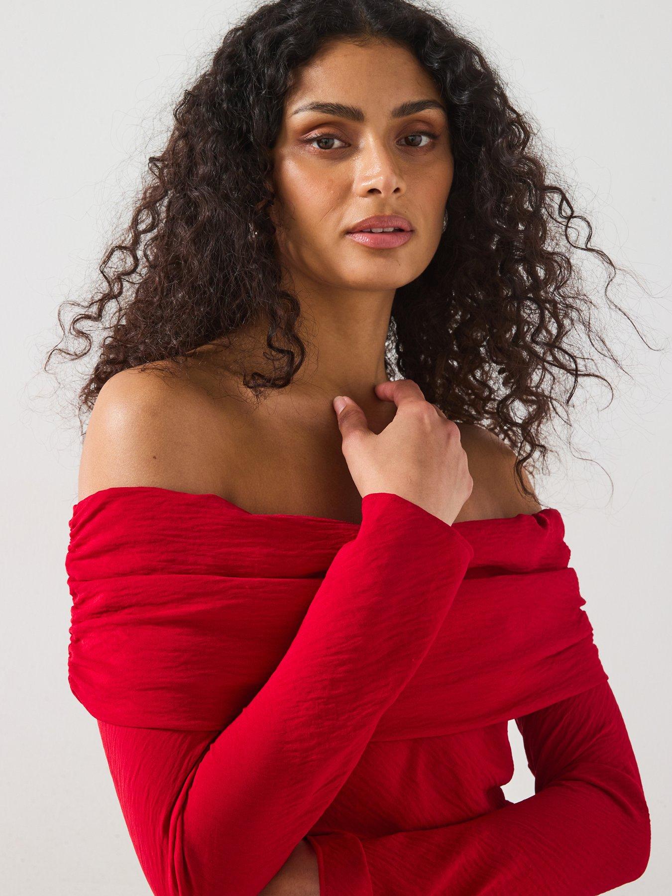  image of mango-blouse-blush-red