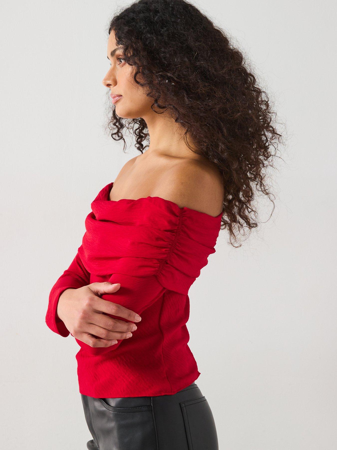  image of mango-blouse-blush-red