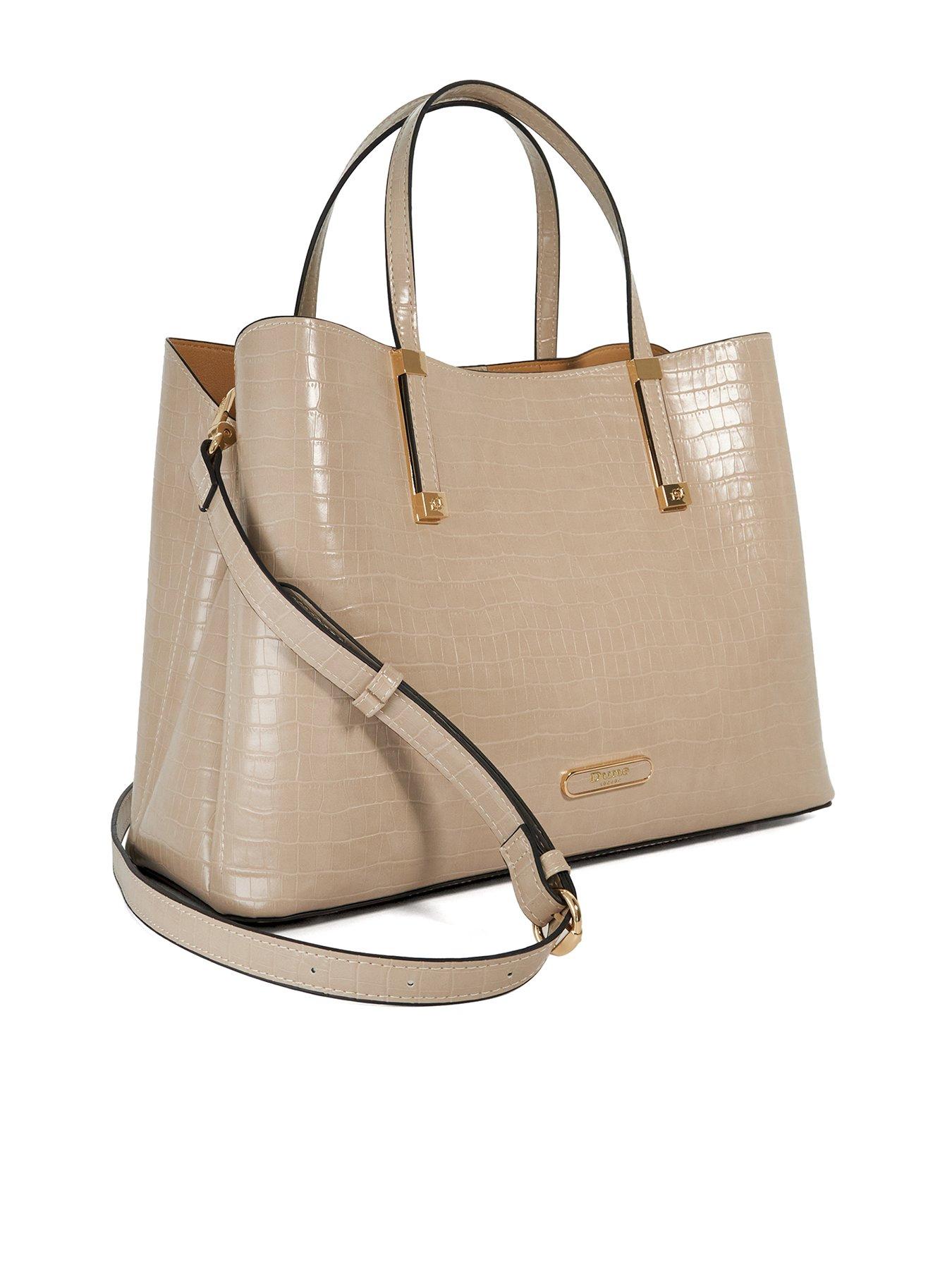 image of dune-london-dorry-branded-hardware-tote-bag-grey