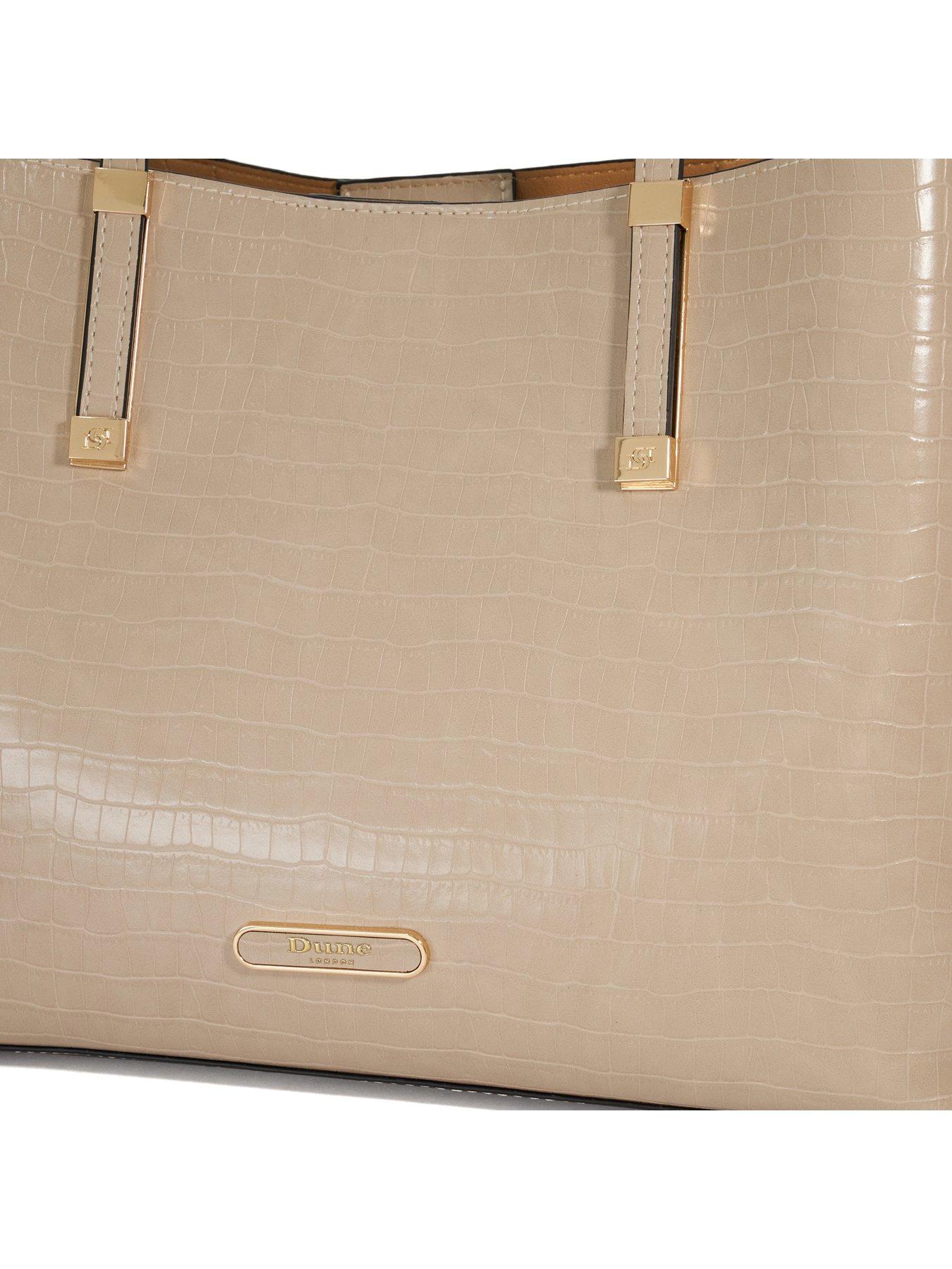  image of dune-london-dorry-branded-hardware-tote-bag-grey