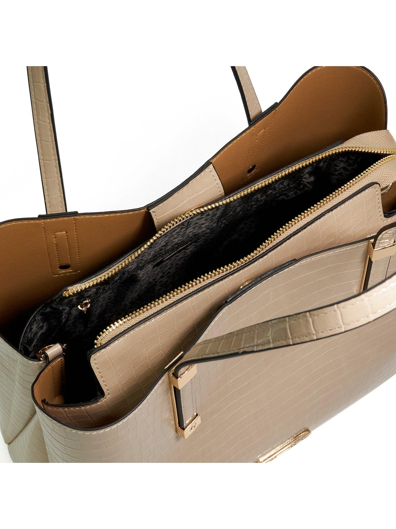  image of dune-london-dorry-branded-hardware-tote-bag-grey