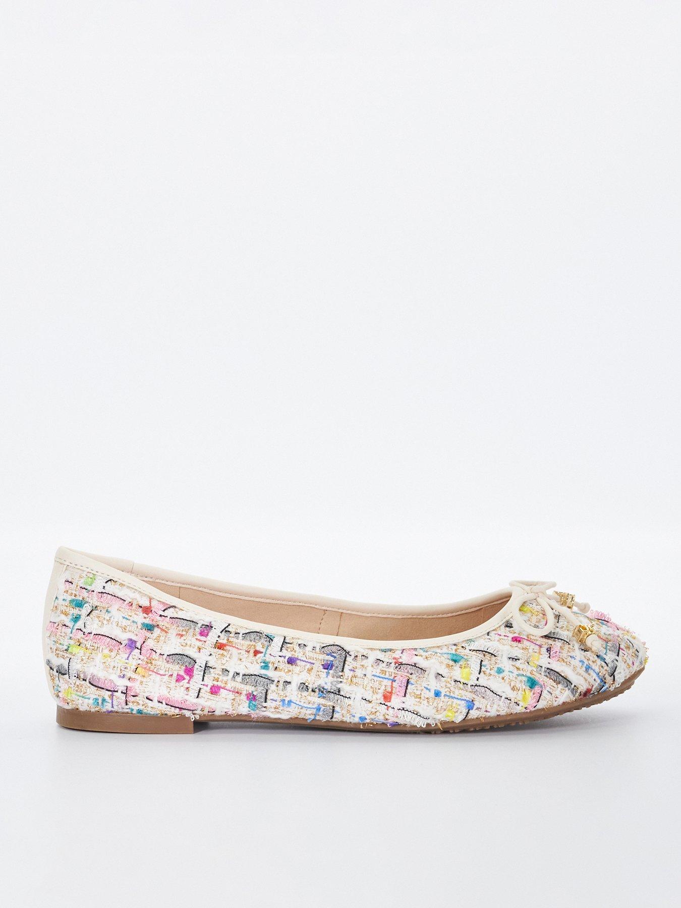  image of dune-london-hallo-boucle-ballerinas-multi-boucle