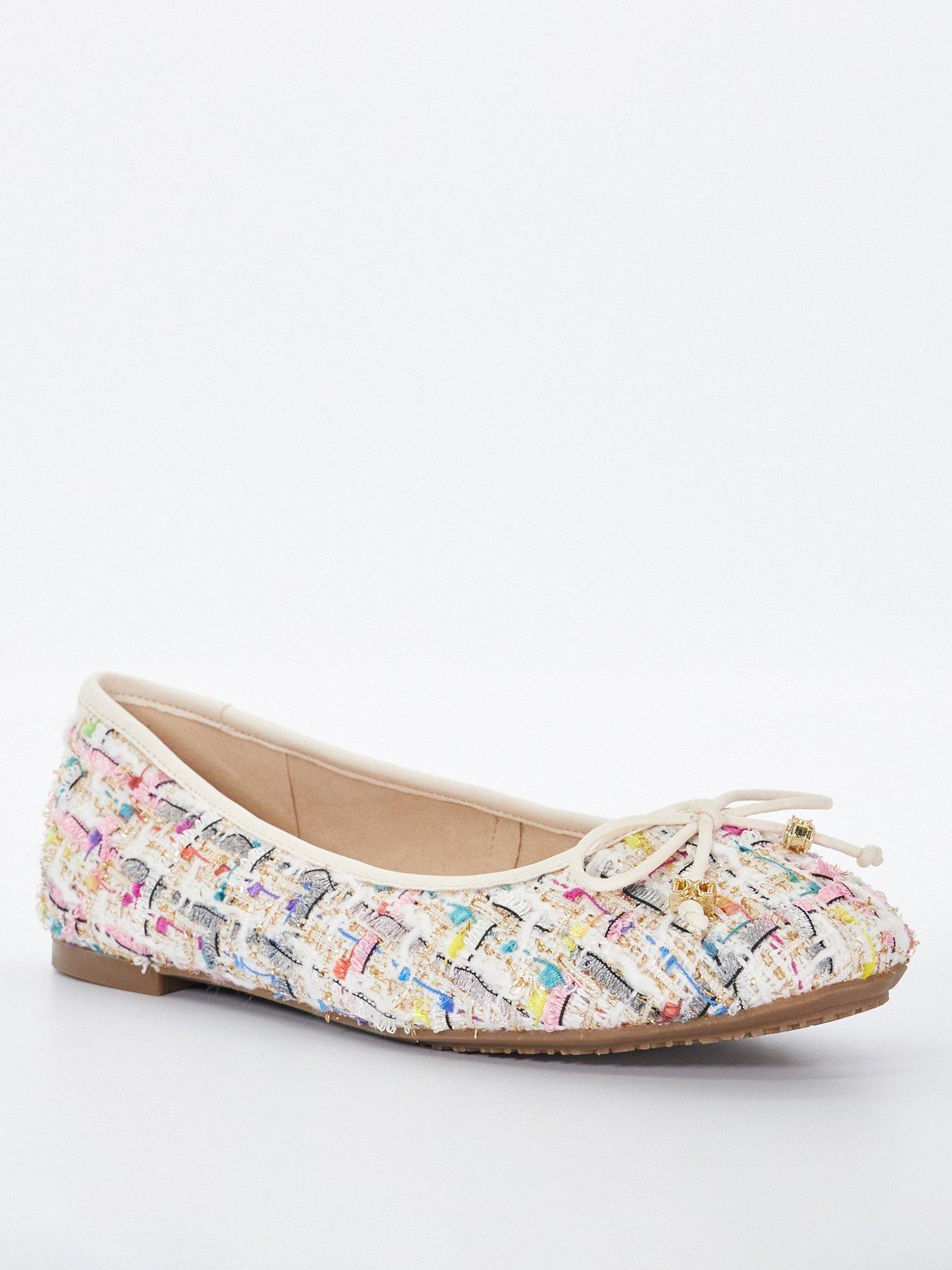  image of dune-london-hallo-boucle-ballerinas-multi-boucle