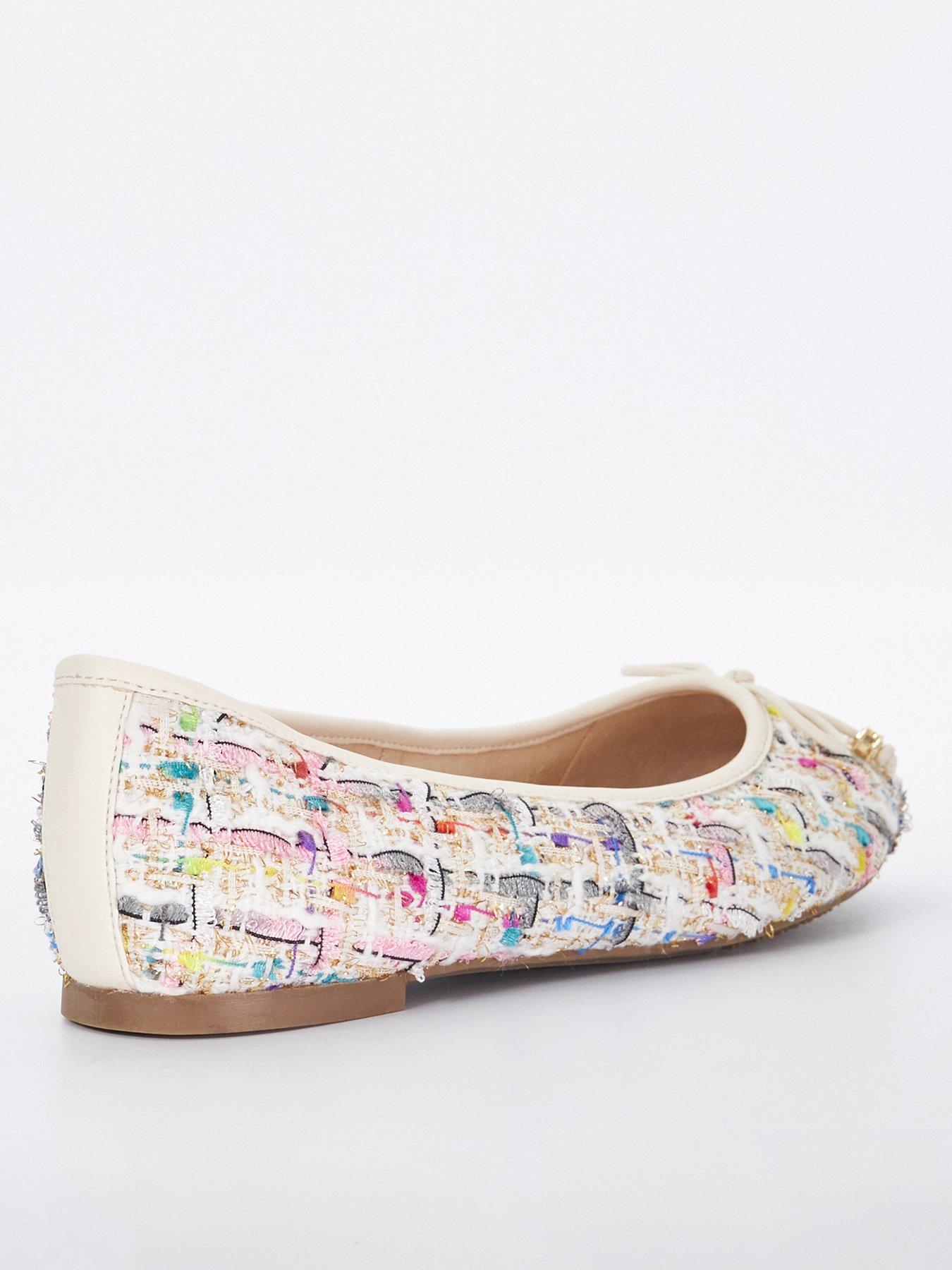  image of dune-london-hallo-boucle-ballerinas-multi-boucle