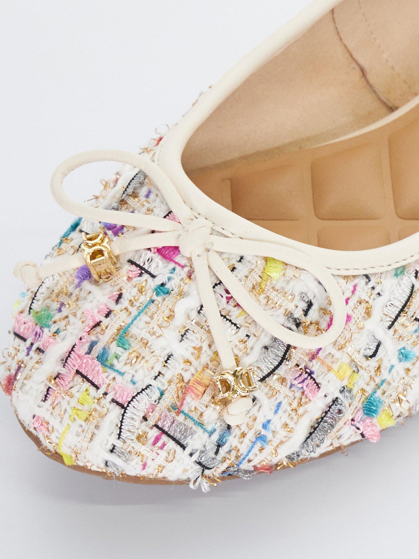  image of dune-london-hallo-boucle-ballerinas-multi-boucle