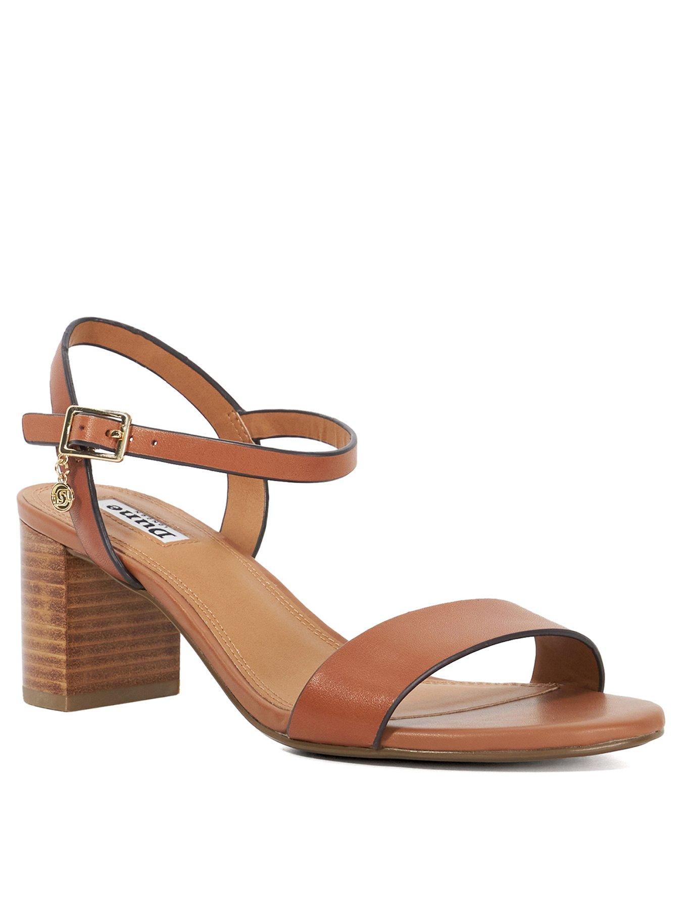  image of dune-london-jelly-leather-block-heeled-sandals-tan