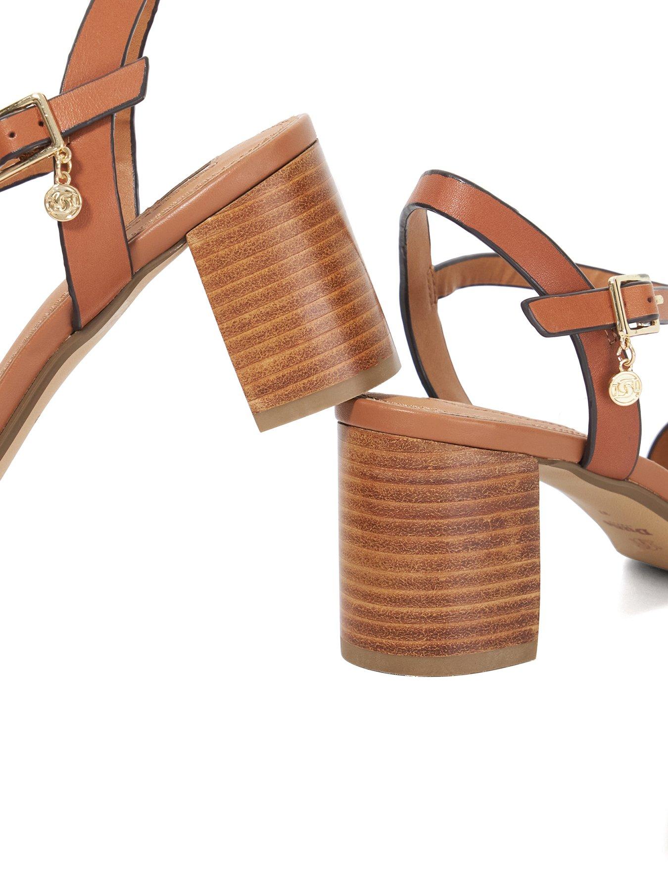 image of dune-london-jelly-leather-block-heeled-sandals-tan