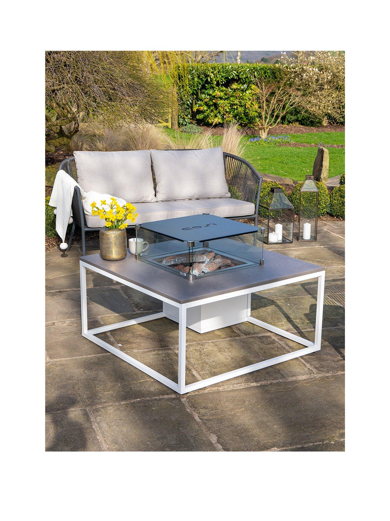 undefined Cosiloft 100 White and Grey Fire Pit Table