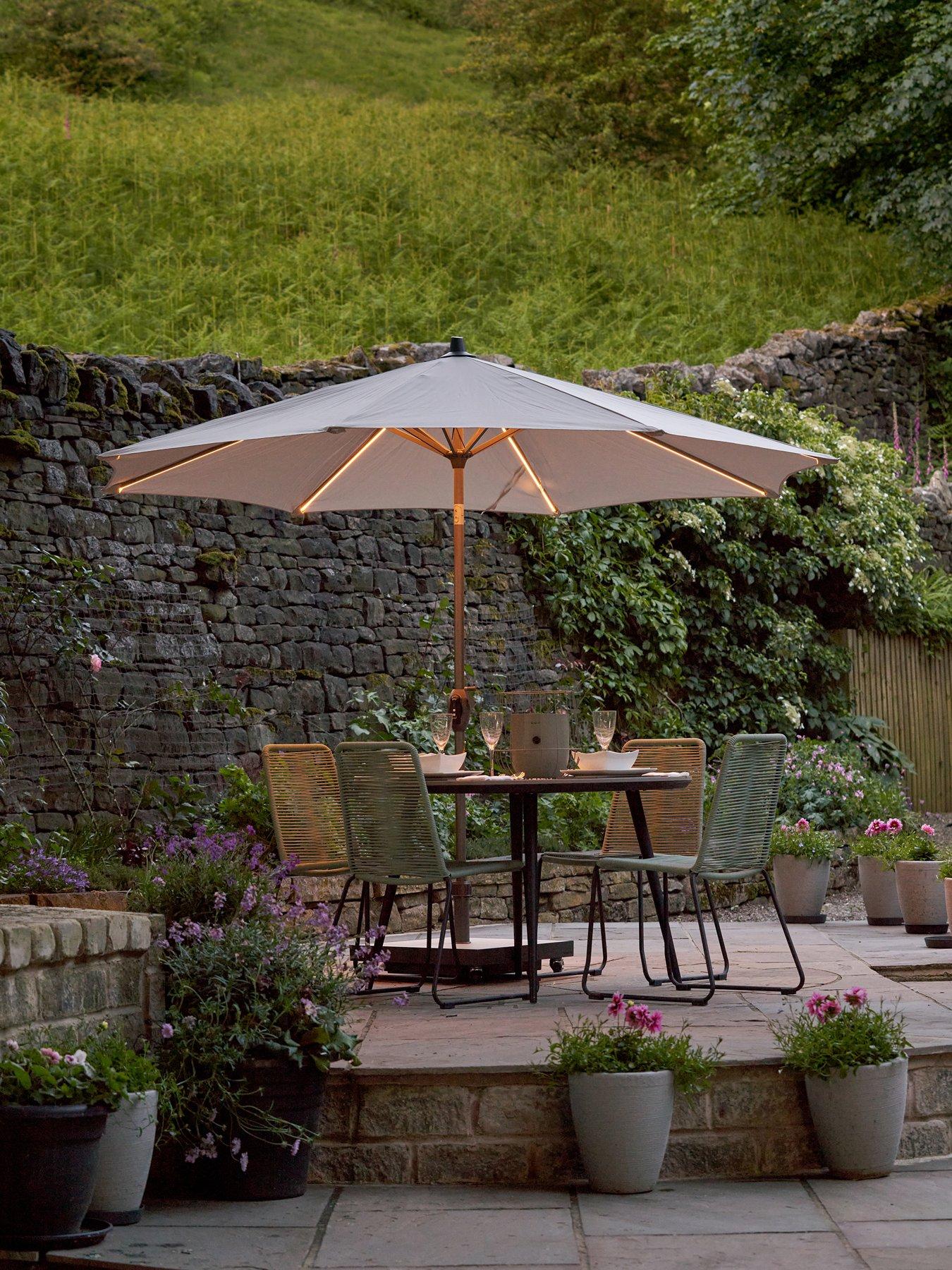 undefined Glow Defender 3m Round Luna Grey Centre Pole Parasol
