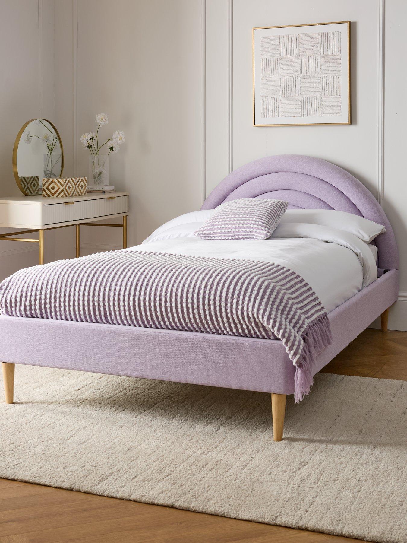 the-very-collection-rainbow-small-double-bed-with-mattress-option-buy-amp-save-lilac-fscreg-certified