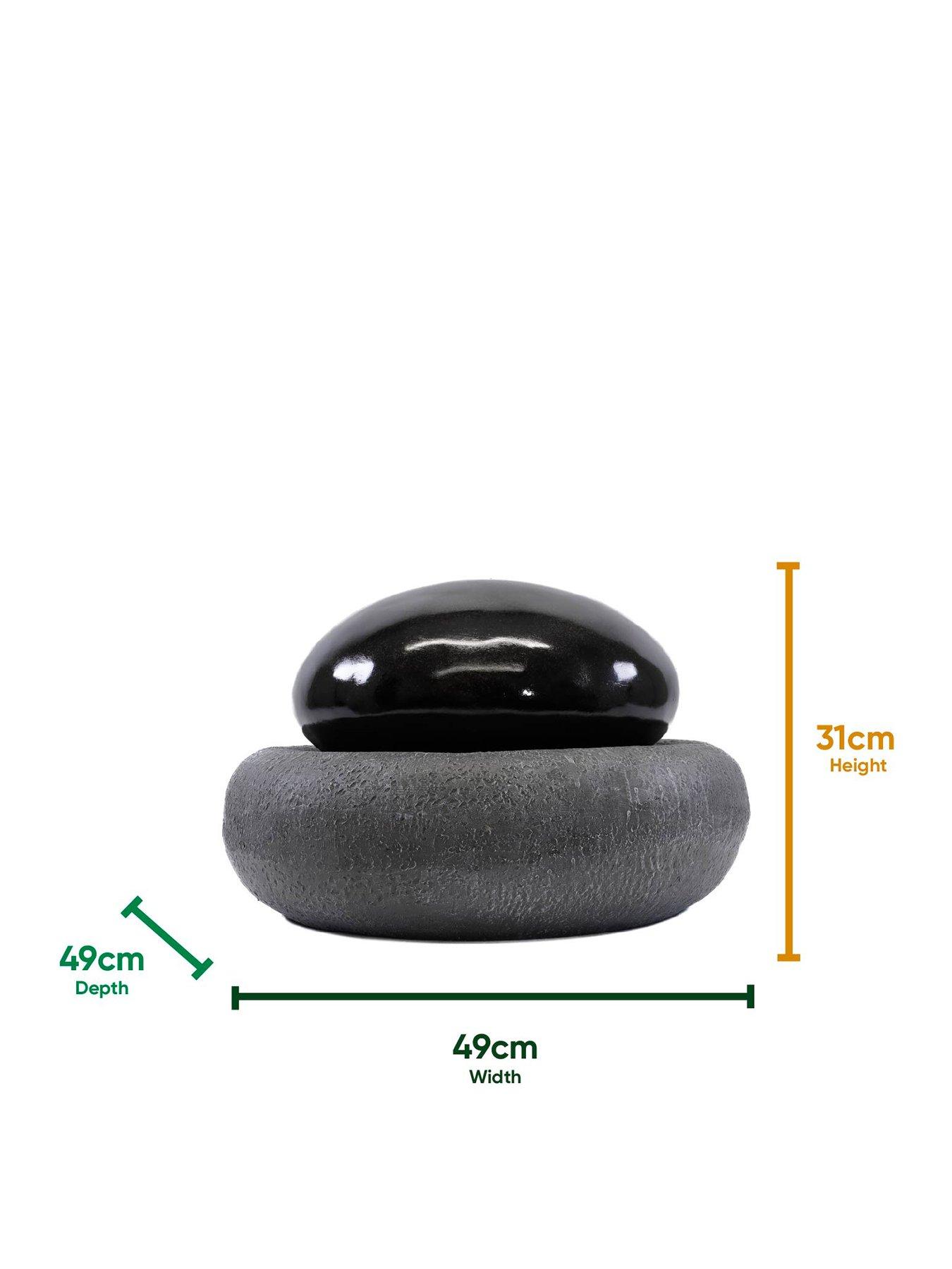 Image 2 of 7 of Streetwize Solar-Powered Black Pebble Water Fountain