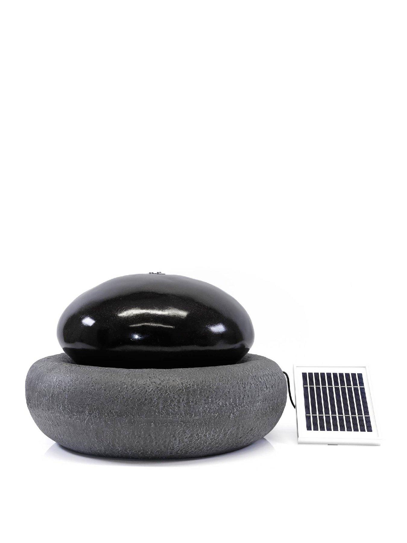  image of streetwize-solar-powered-black-pebble-water-fountain