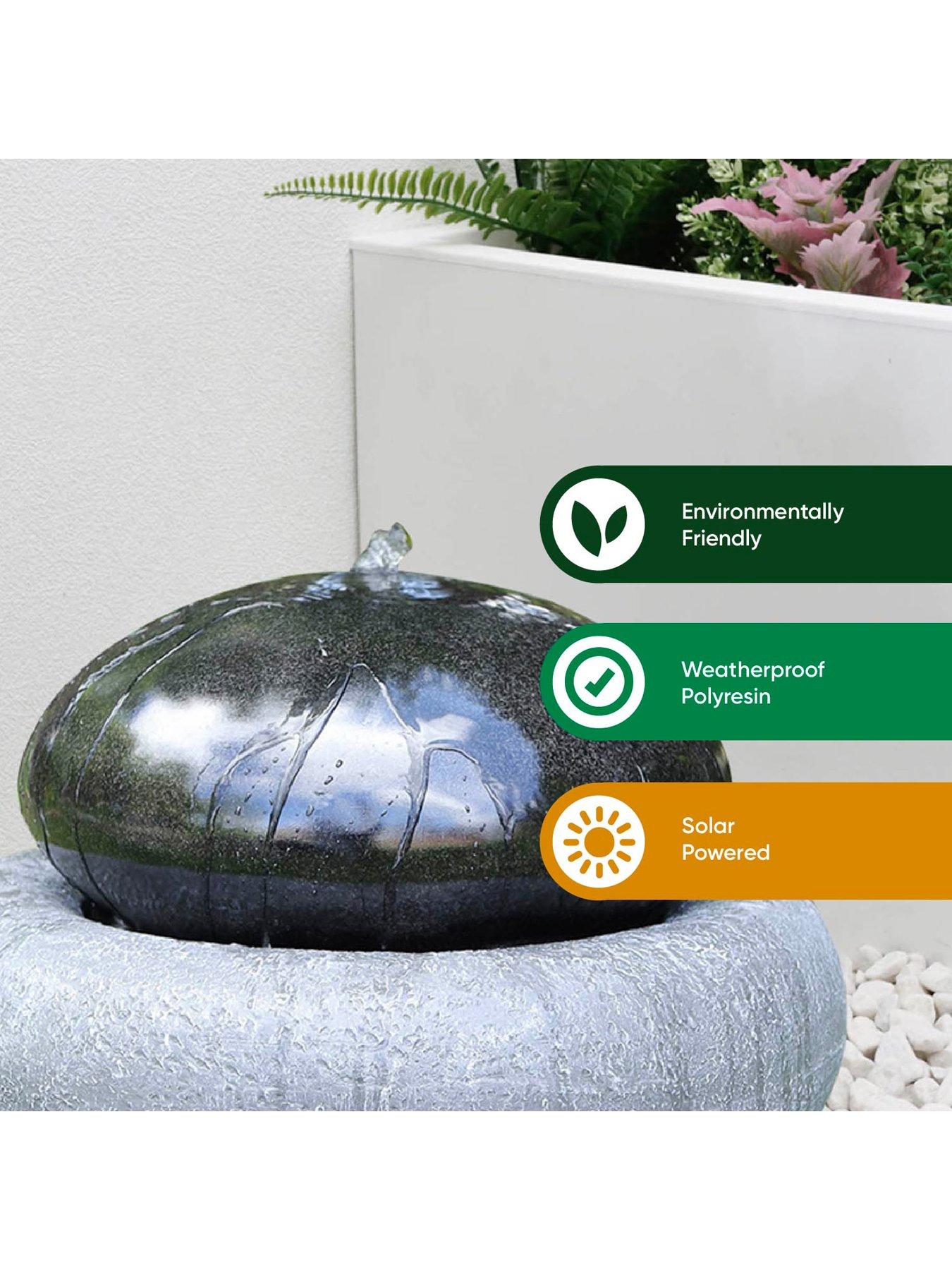 Image 4 of 7 of Streetwize Solar-Powered Black Pebble Water Fountain
