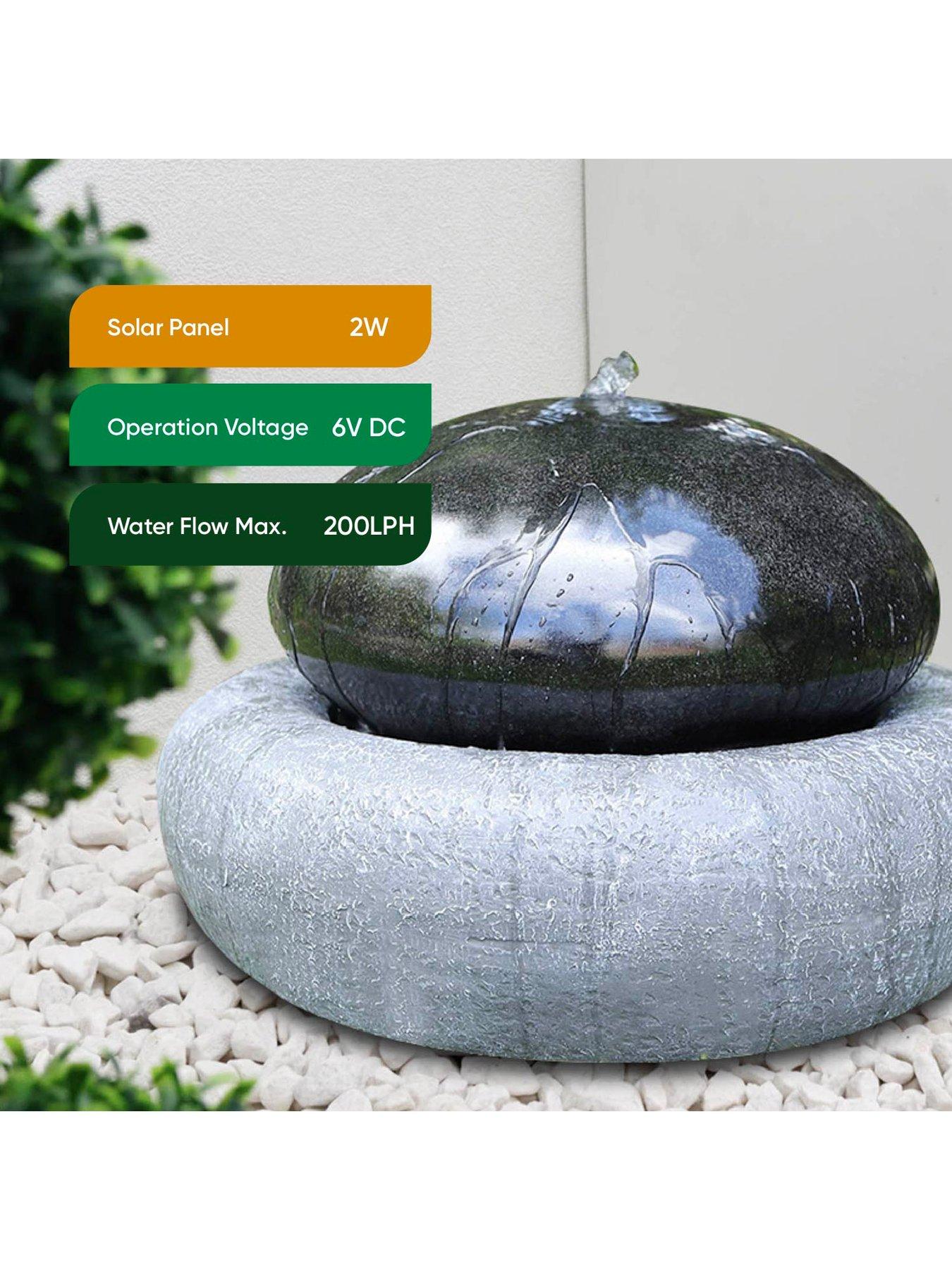 Image 6 of 7 of Streetwize Solar-Powered Black Pebble Water Fountain
