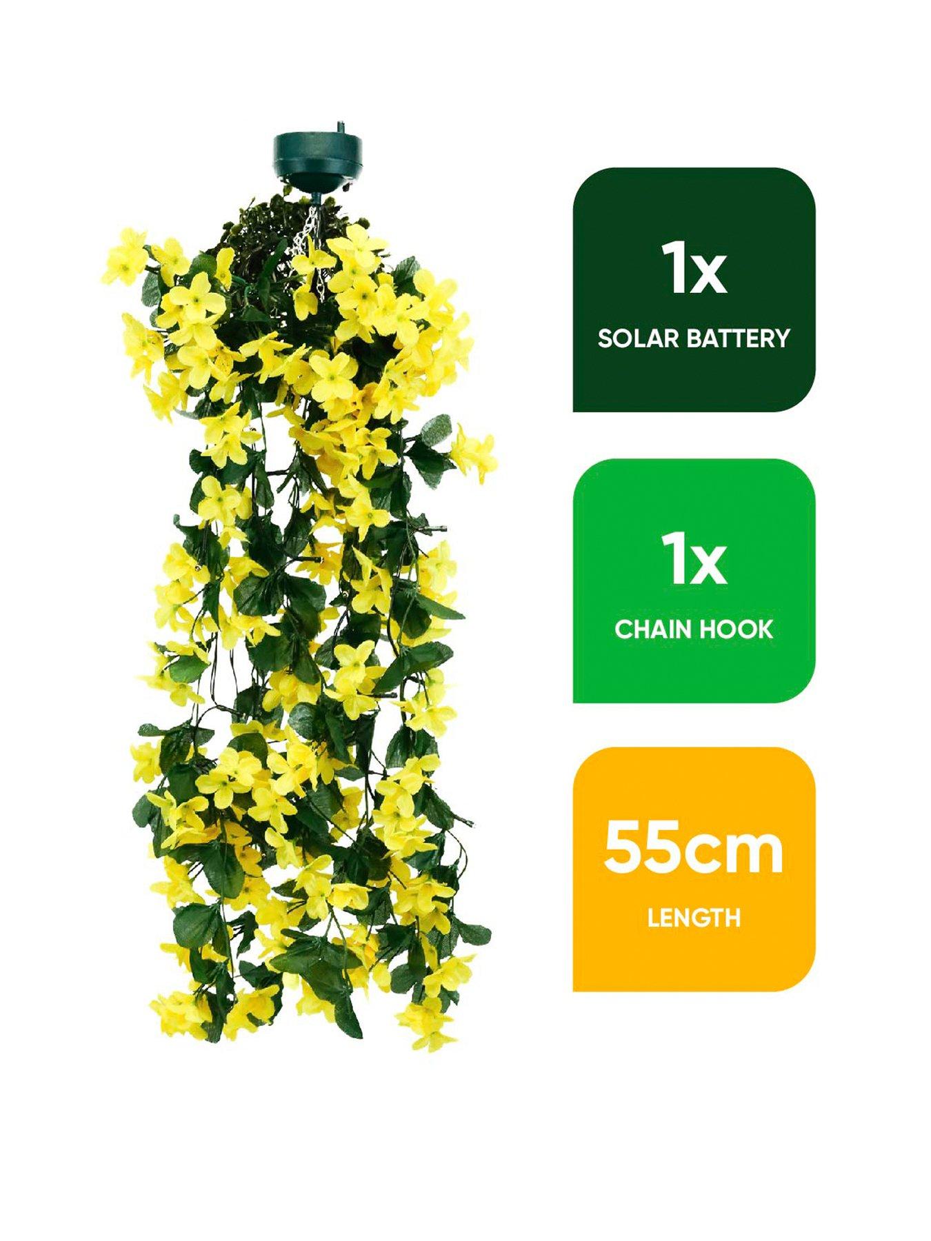  image of streetwize-solar-hanging-primrose-flower-lights-yellow-30-led