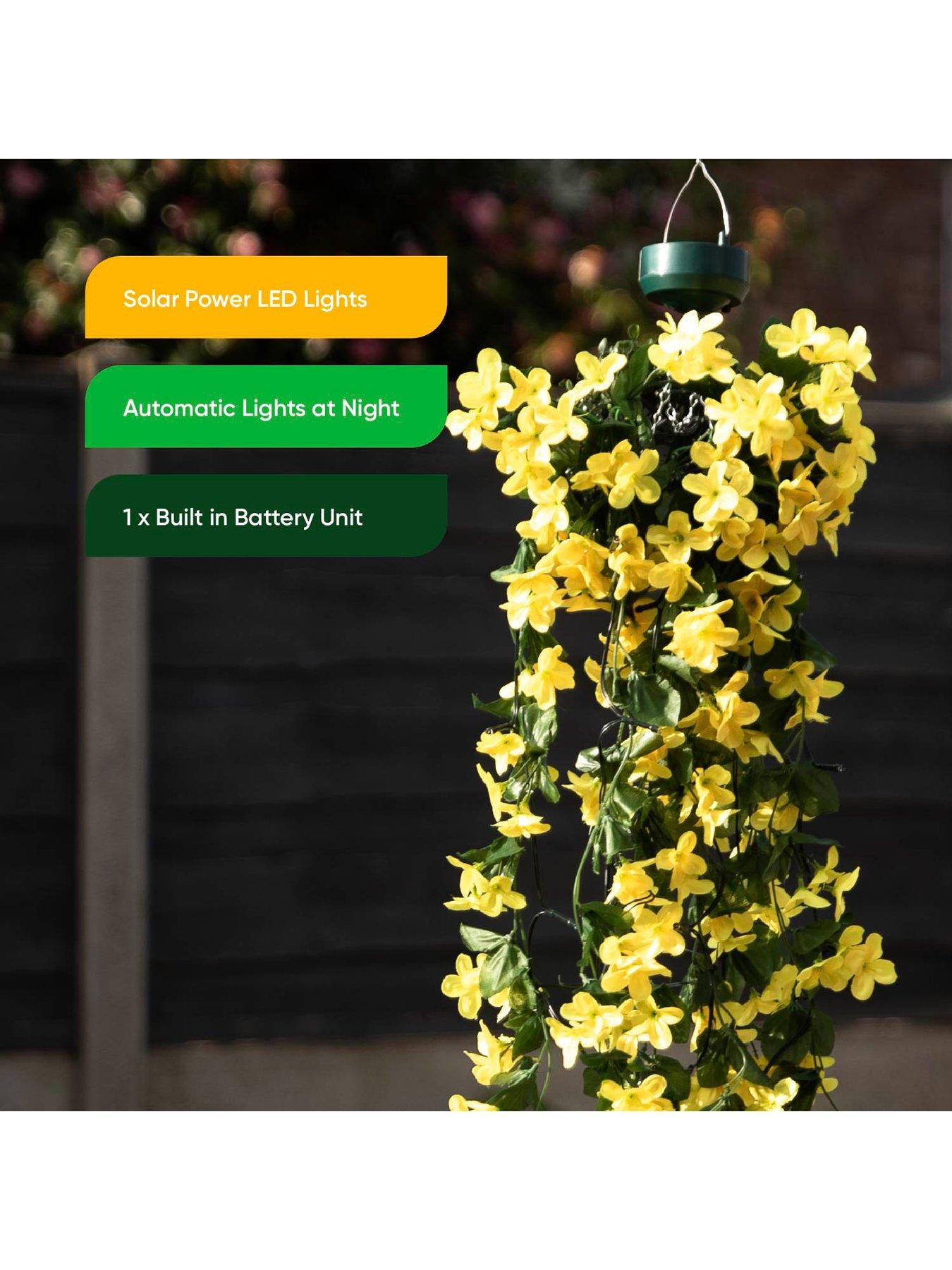  image of streetwize-solar-hanging-primrose-flower-lights-yellow-30-led