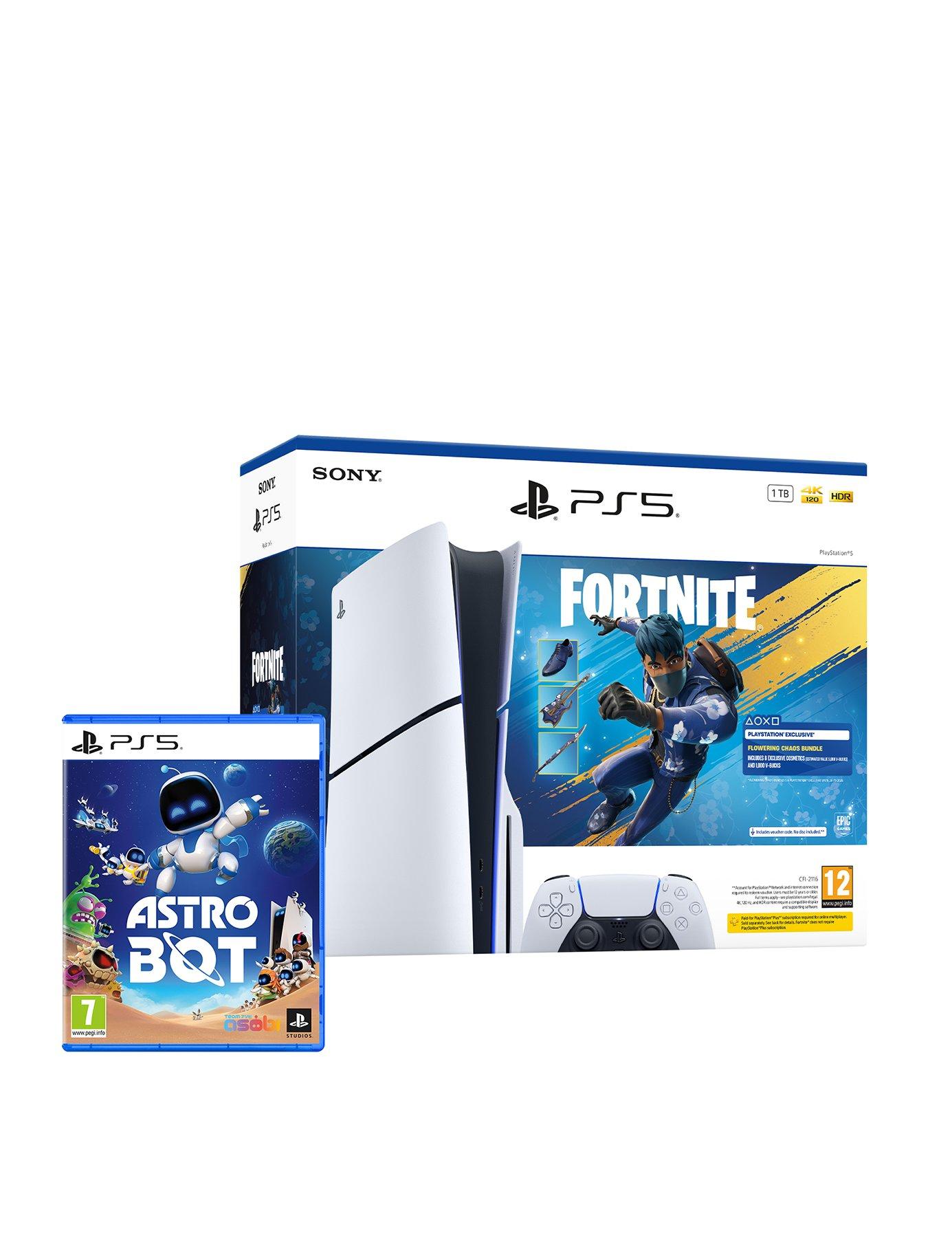 Image 1 of 7 of PlayStation 5 Disc Console 1TB - Fortnite Flowering Chaos Bundle &amp;&nbsp;&amp; Astro&nbsp;Bot