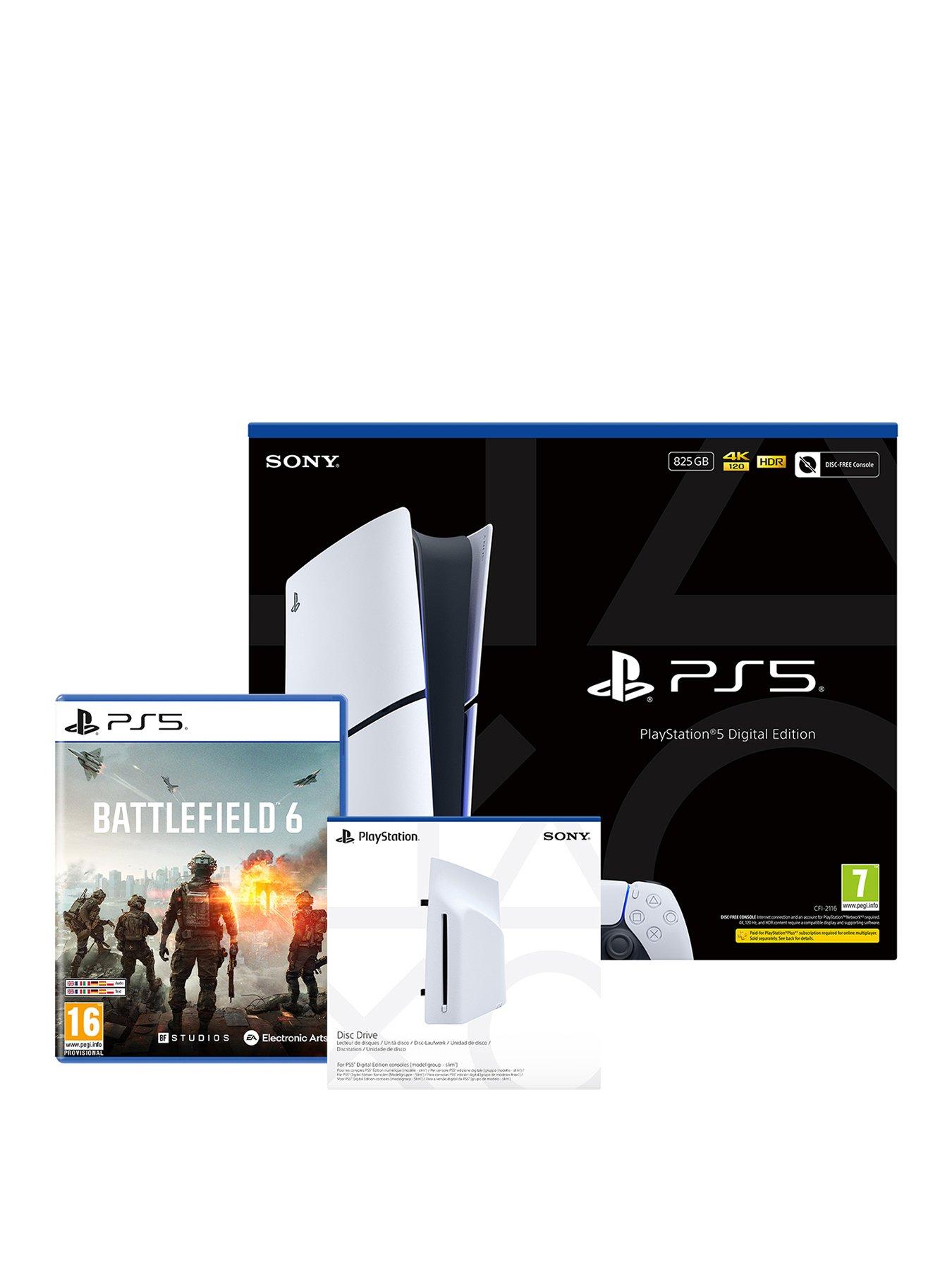 PlayStation 5 Digital Edition – 825GB with Battlefield 6  &  Disc Drive
