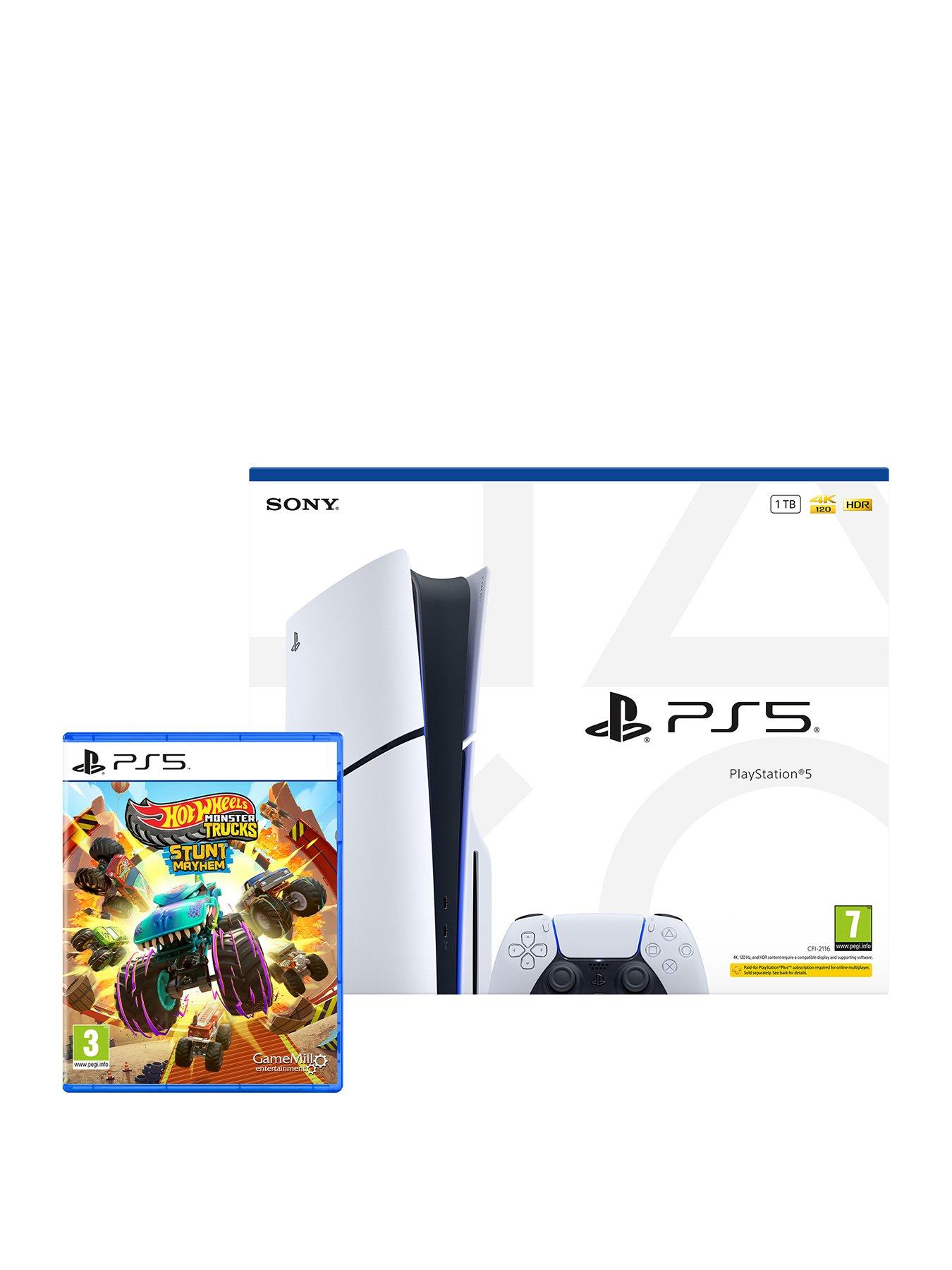 PlayStation 5 Disc Console – 1TB  &  Hot Wheels Monster Trucks: Stunt Mayhem
