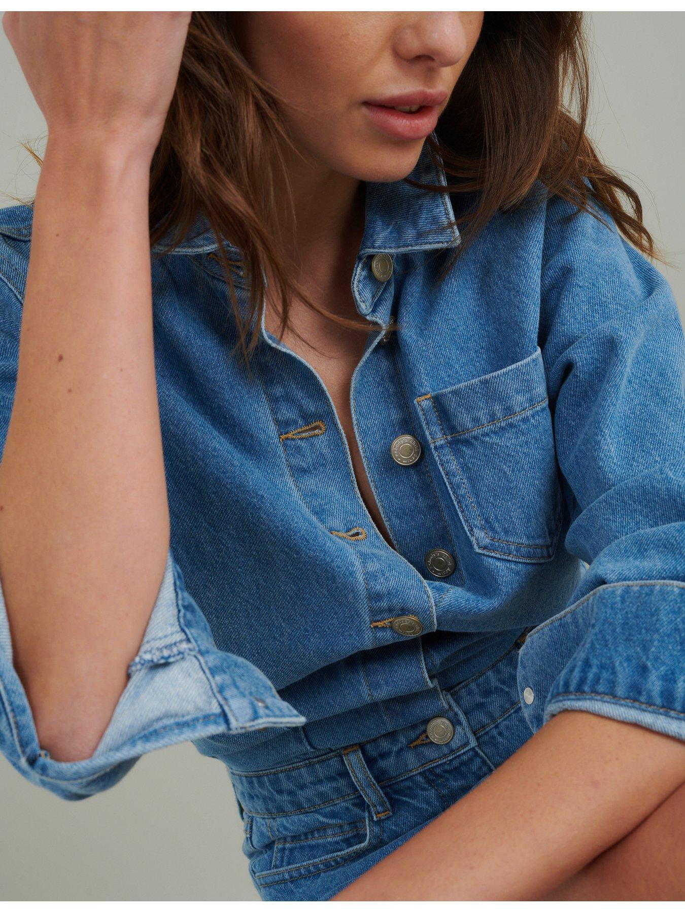  image of nobodys-child-denim-galveston-mini-shirt-dress-blue