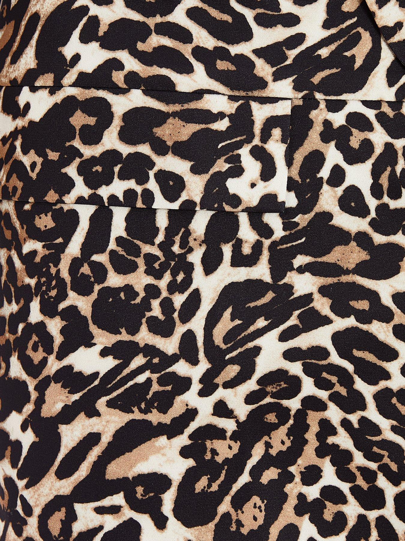  image of quiz-brown-leopard-print-blazer