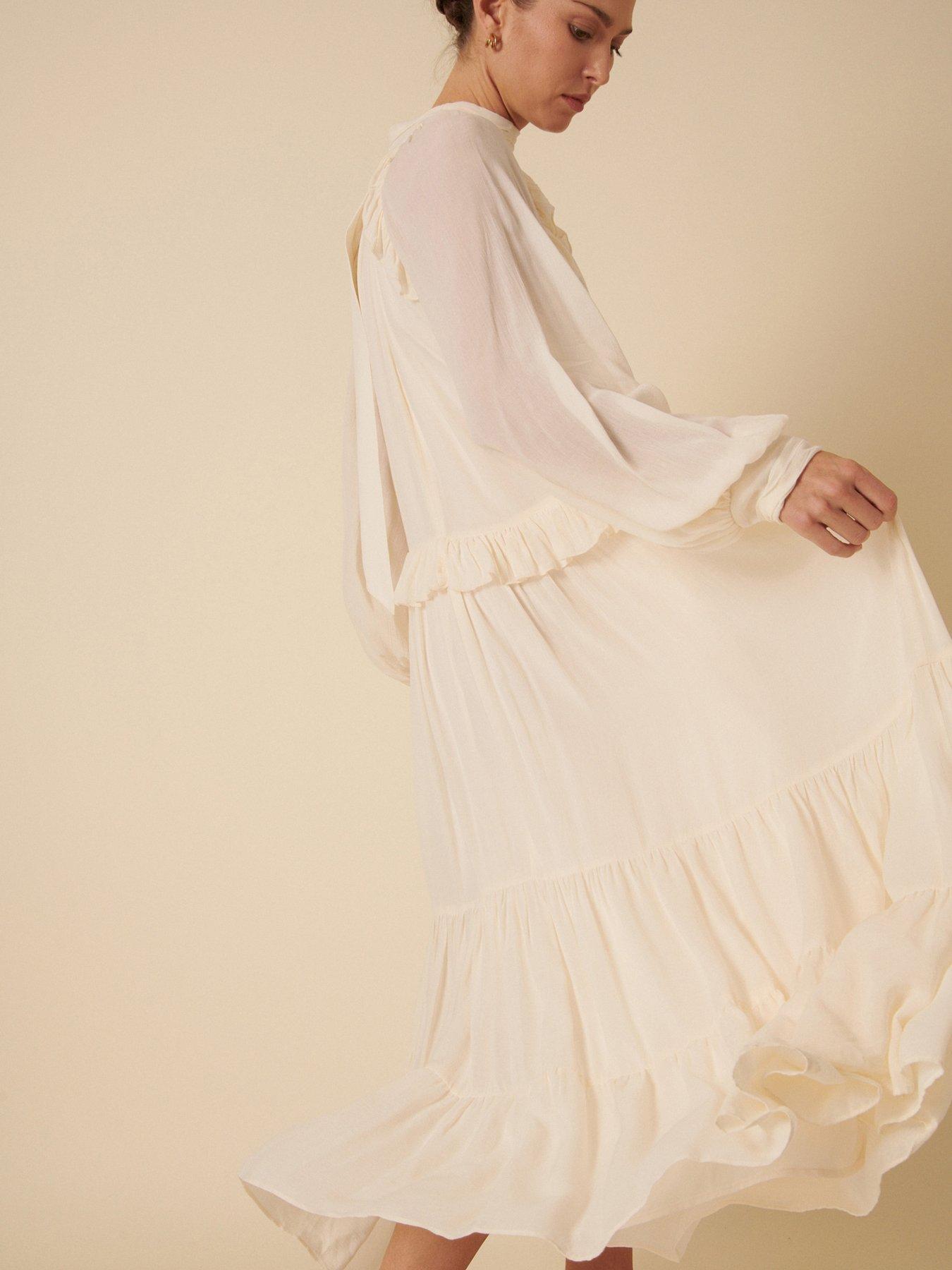  image of nobodys-child-bohana-midi-dress-cream