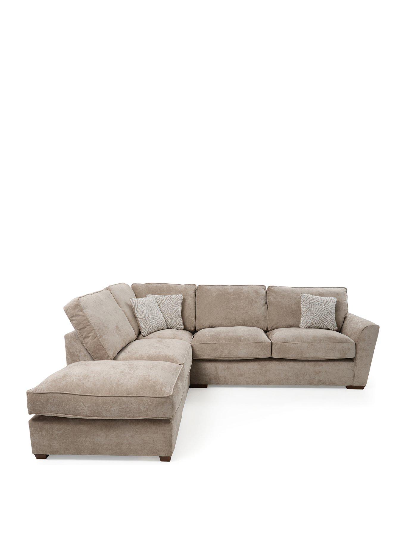  image of very-home-treviso-left-hand-corner-fabric-chaise-with-footstool