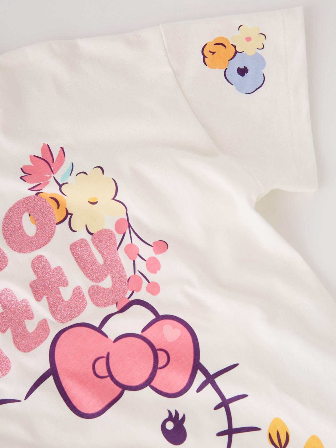  image of hello-kitty-short-sleeve-striped-pyjamas-multi