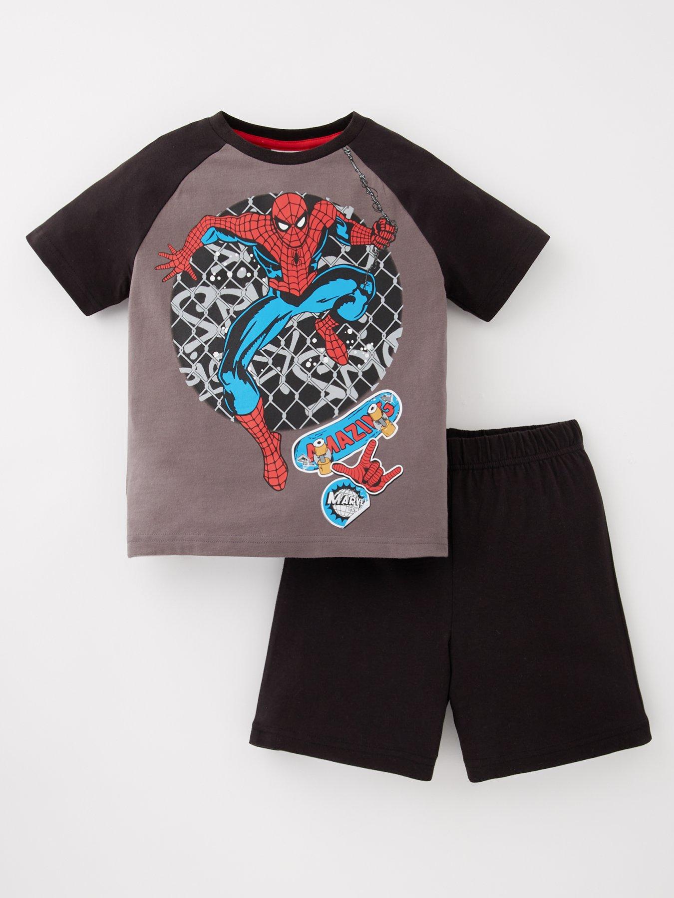 spiderman-short-pyjamas-grey