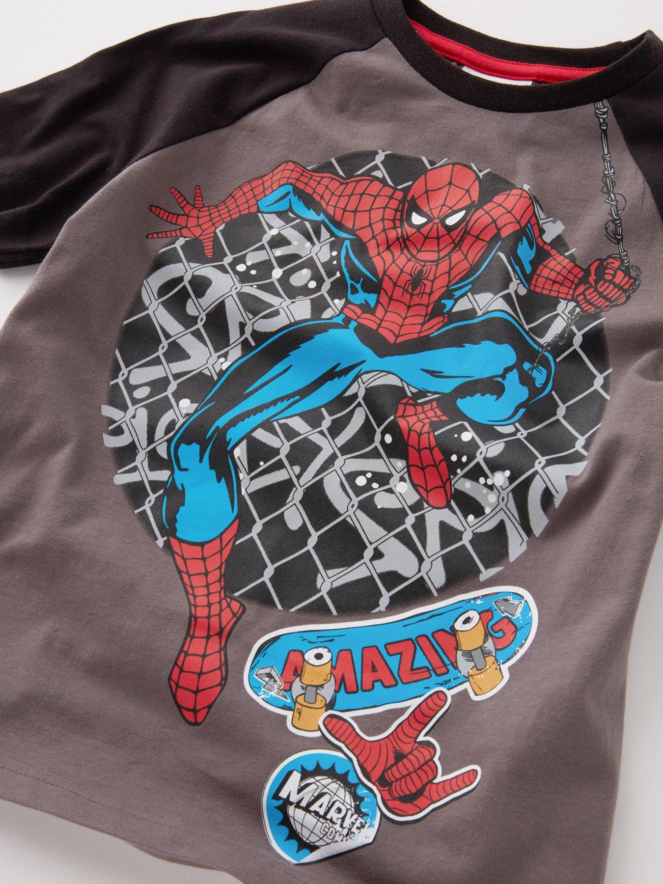 image of spiderman-short-pyjamas-grey