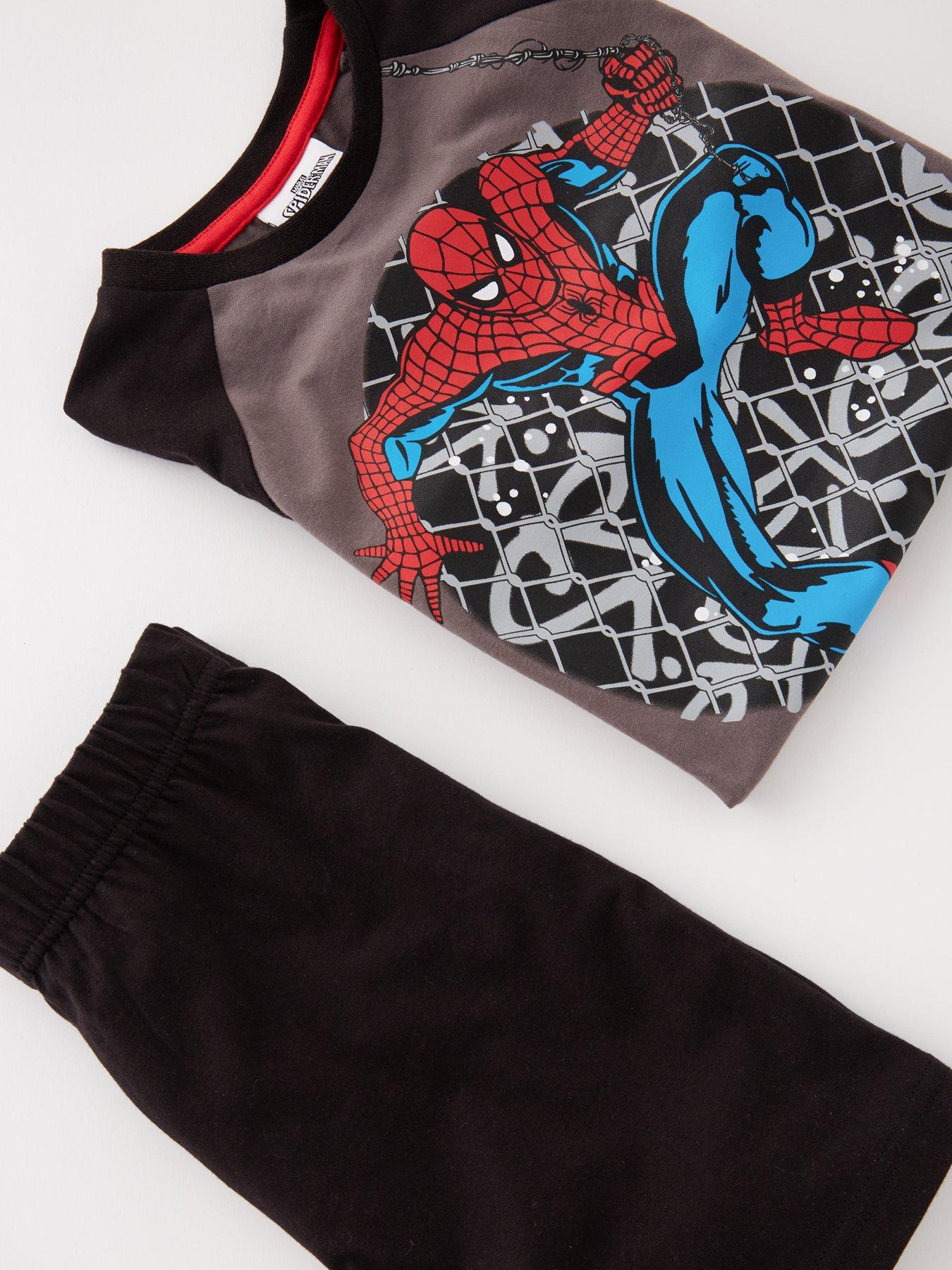  image of spiderman-short-pyjamas-grey