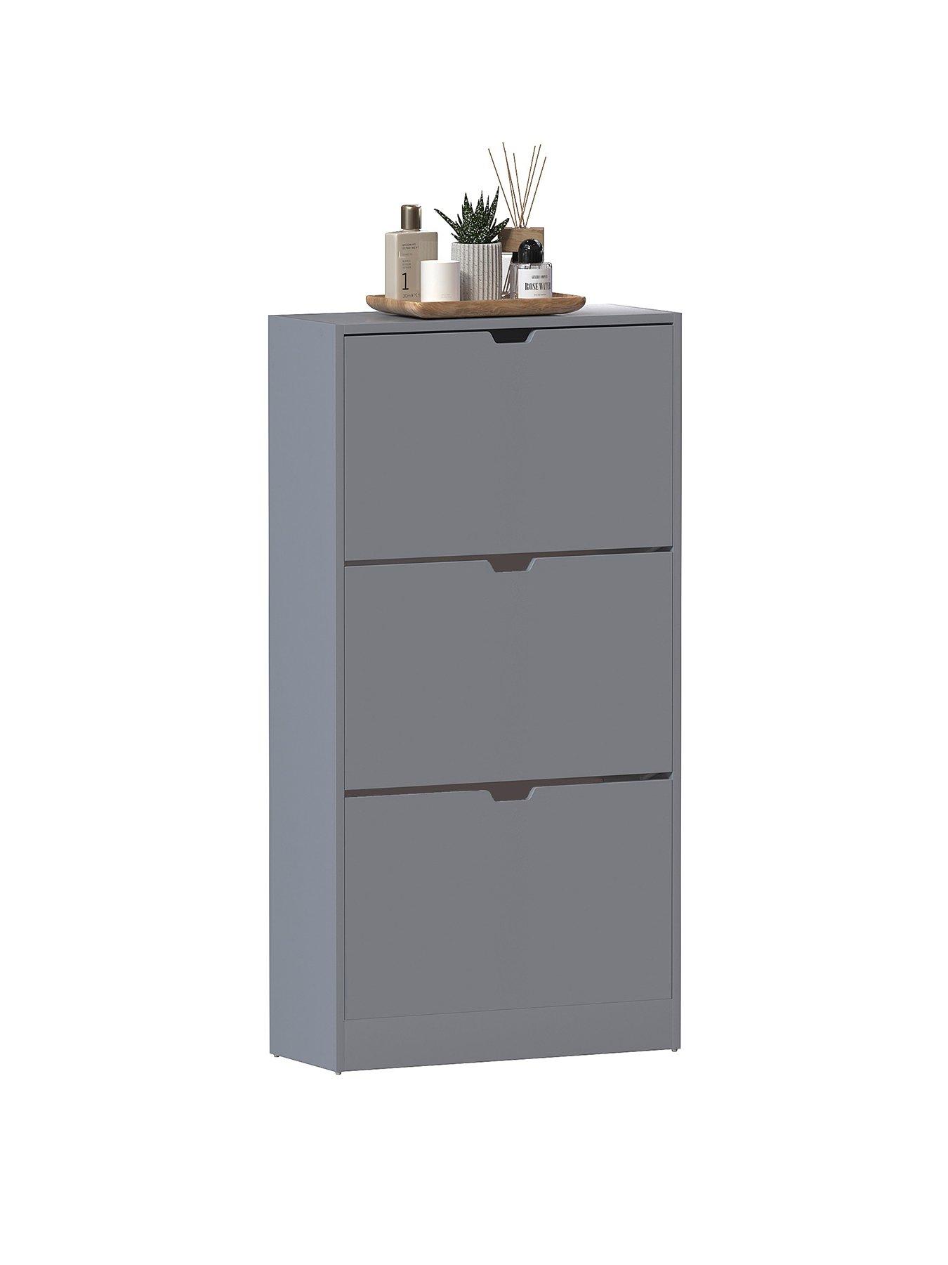 Image 2 of 7 of Vida Designs Cove&nbsp;3 Drawer Shoe Cabinet - Grey&nbsp;- FSC&reg; Certified
