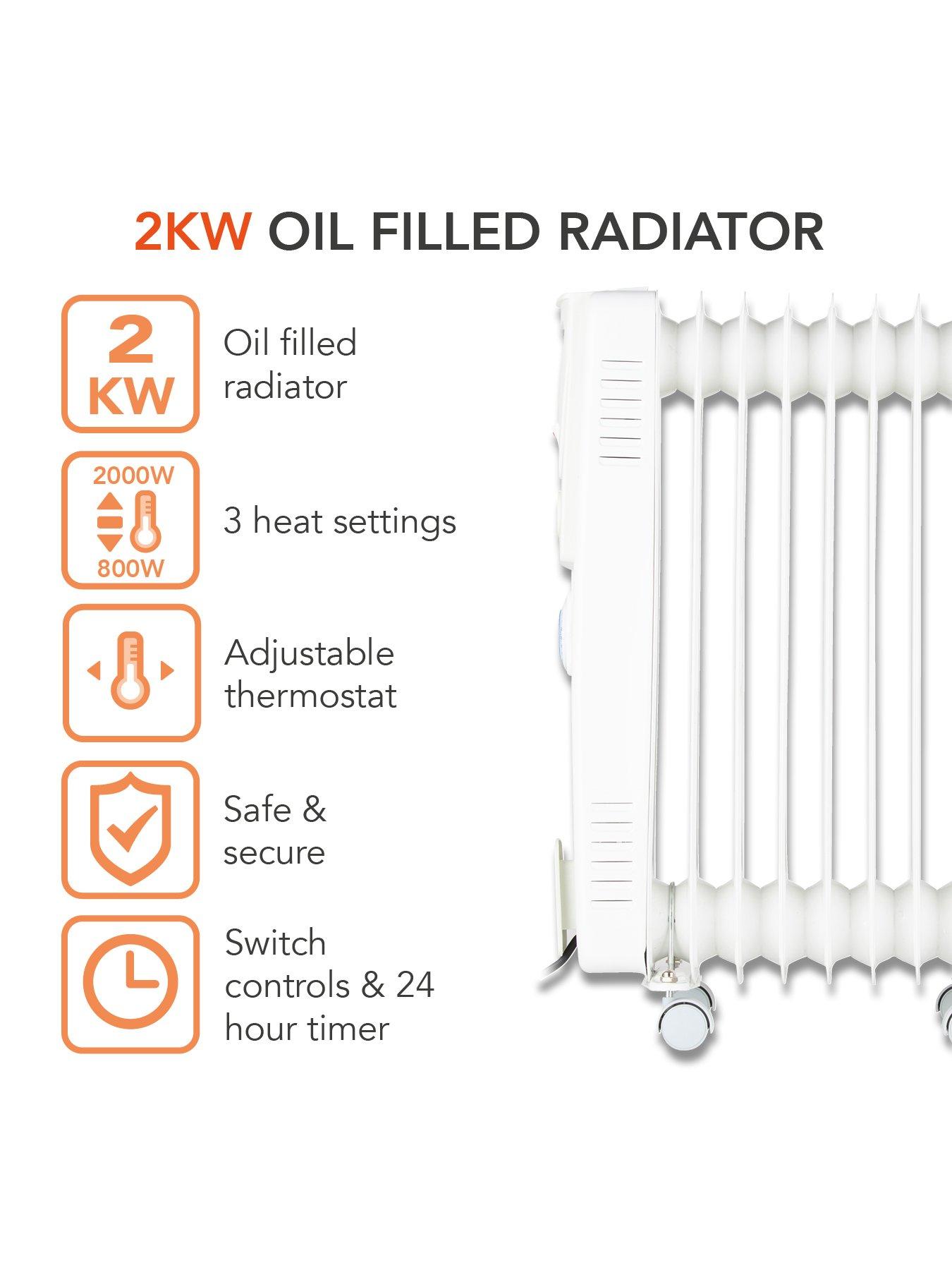  image of warmlite-2000w-9-fin-oil-filled-radiator-with-adjustable-timer-white