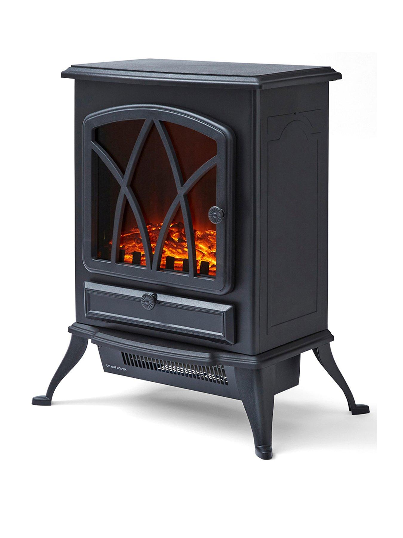 Warmlite 2kW Sterling Portable Electric Stove Fire - Black