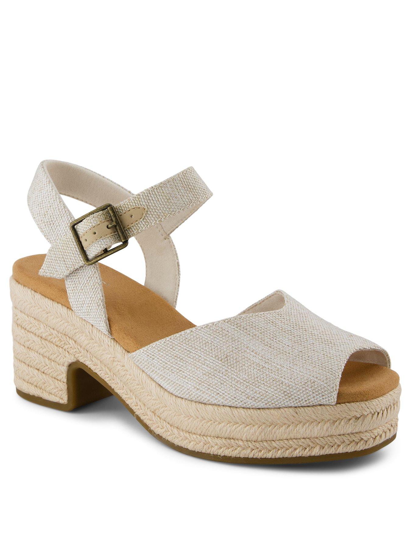Image 2 of 7 of TOMS Isla Peep Toe Heeled Sandals - Light Natural