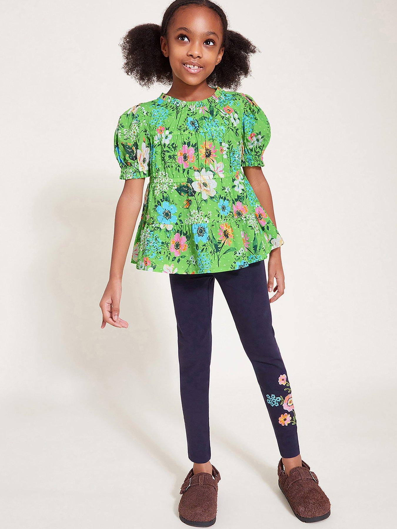 monsoon-girls-short-sleeve-garden-floral-blouse-leggings-green