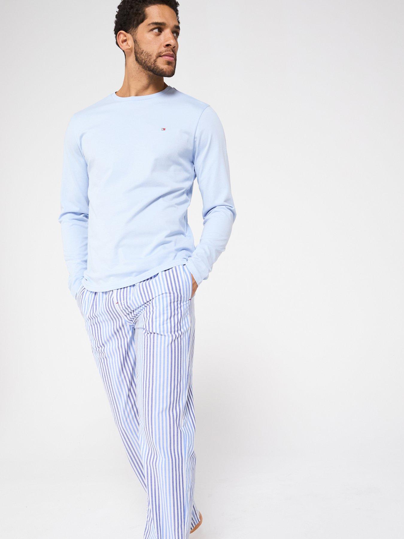 tommy-hilfiger-long-sleeve-woven-print-pyjama-set-light-blue