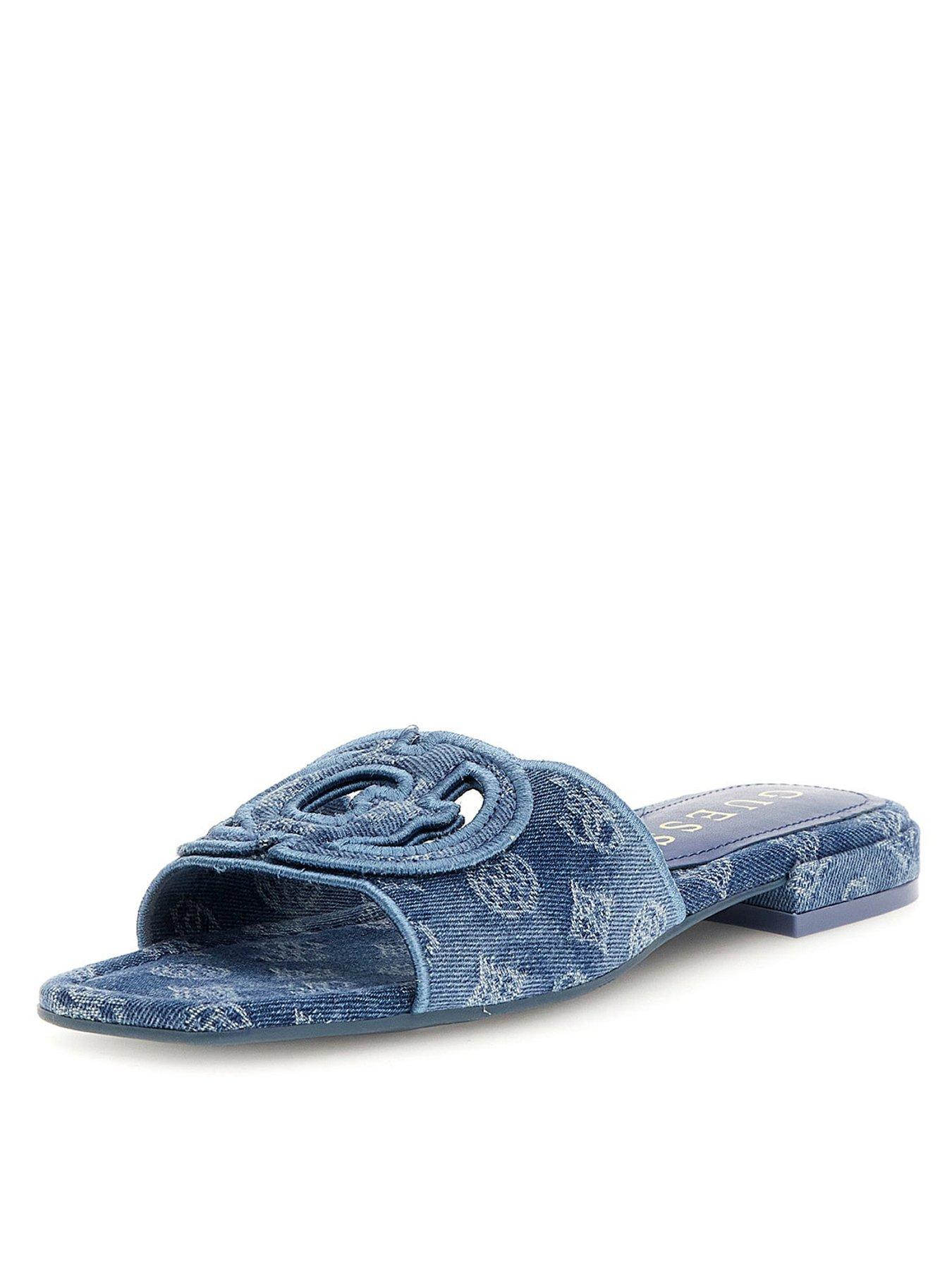 Guess Tarishae 4G Logo Slip On Sandal - Blue