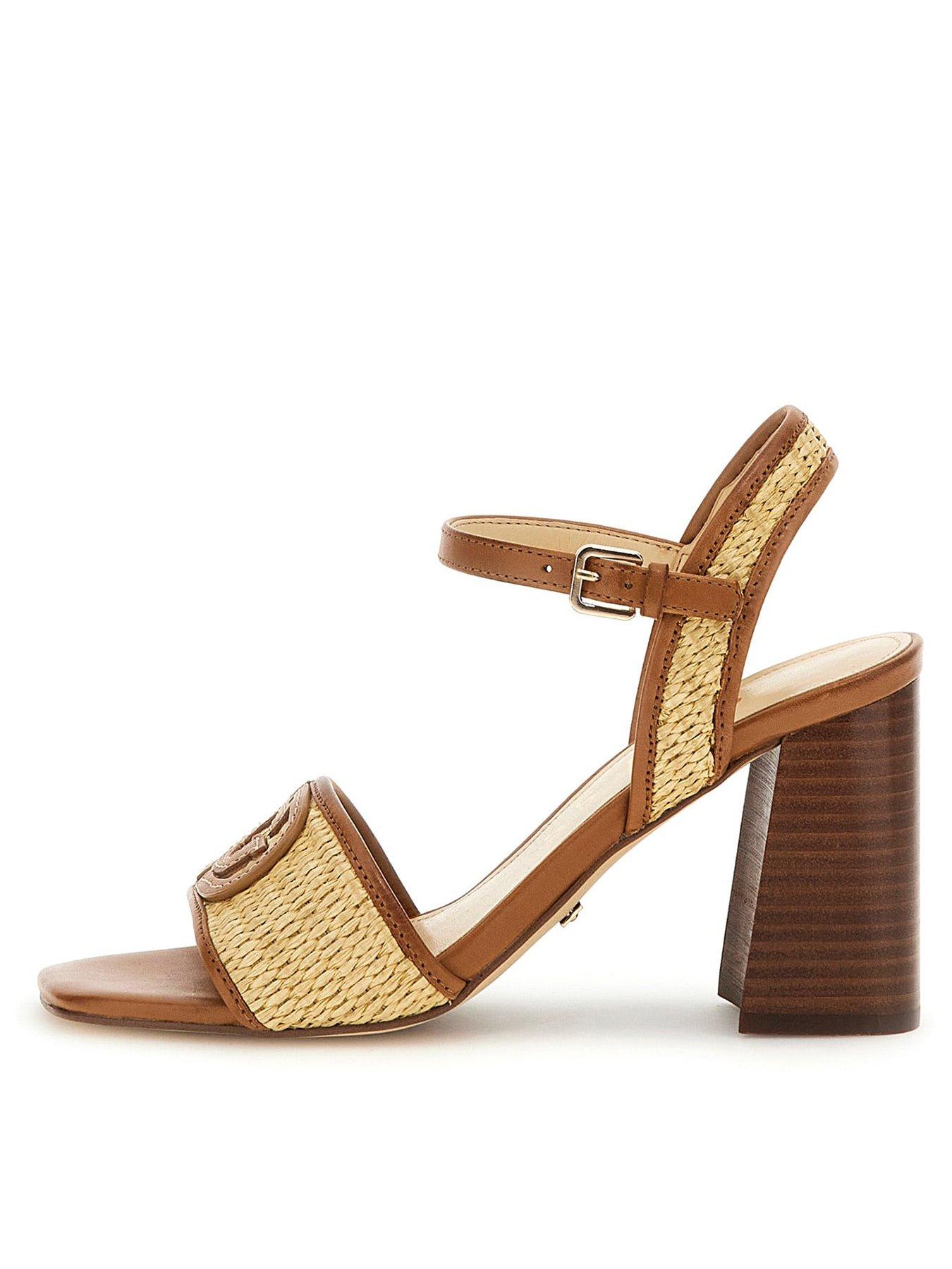 Image 3 of 4 of Guess Ganika Block Heel Raffia Sandal