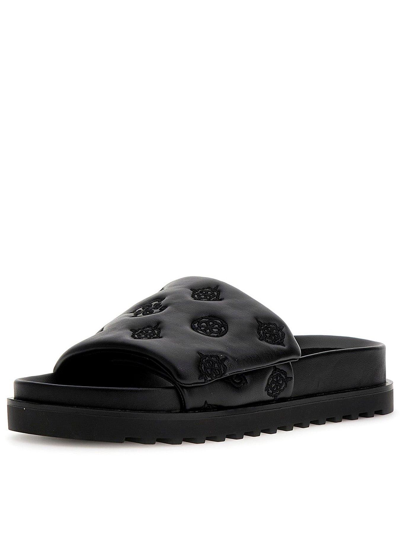Image 1 of 5 of Guess Fabio Puffy Logo Slide - Black