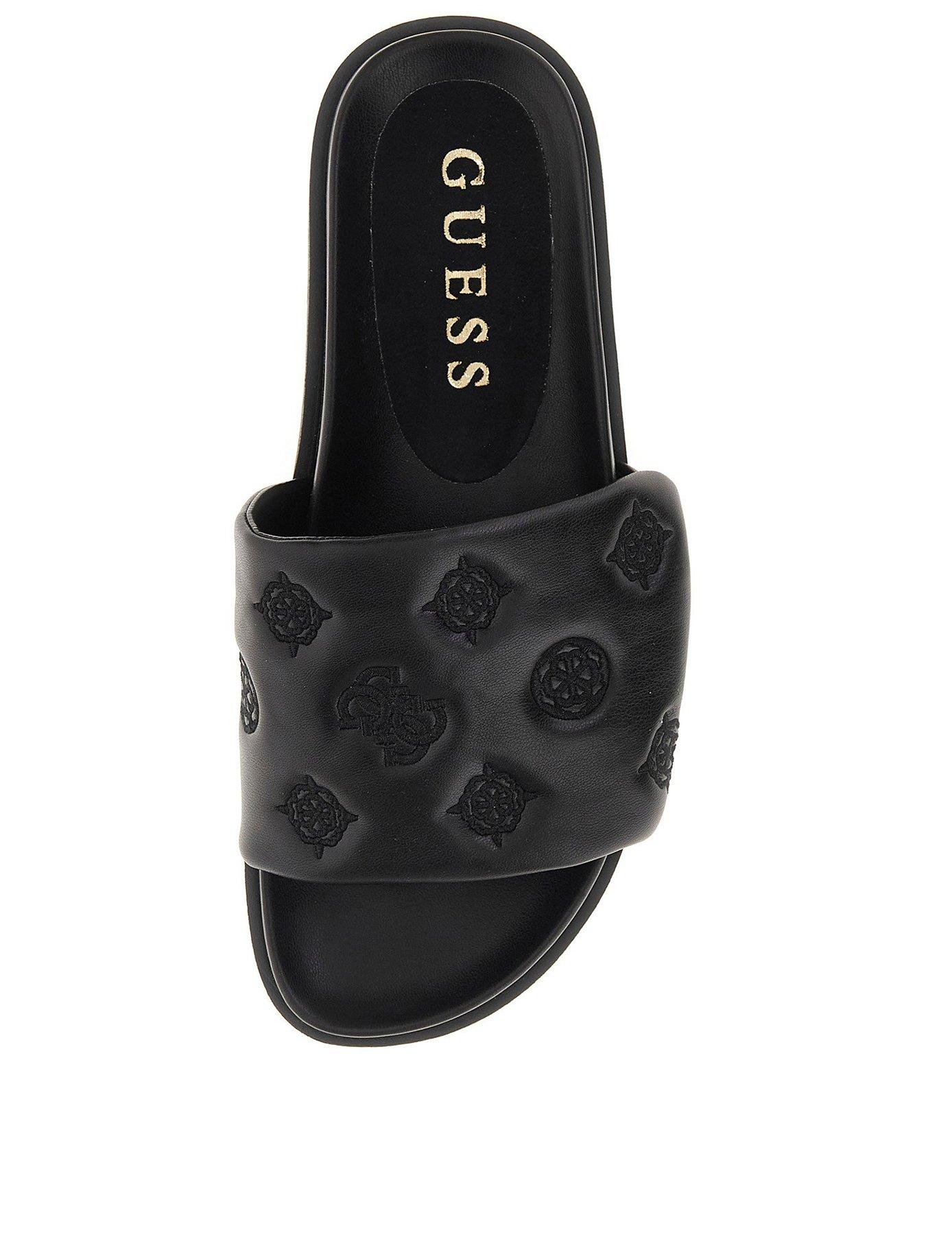 Image 2 of 5 of Guess Fabio Puffy Logo Slide - Black
