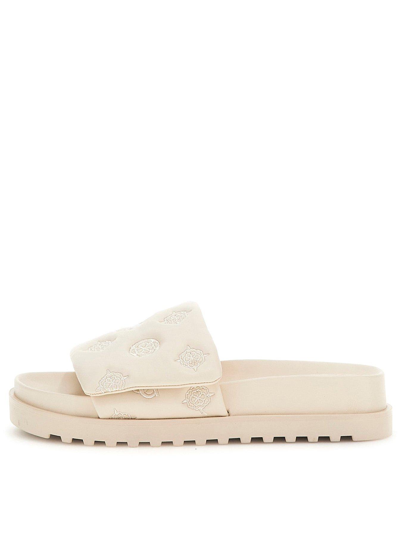  image of guess-fabio-puffy-logo-slide-cream
