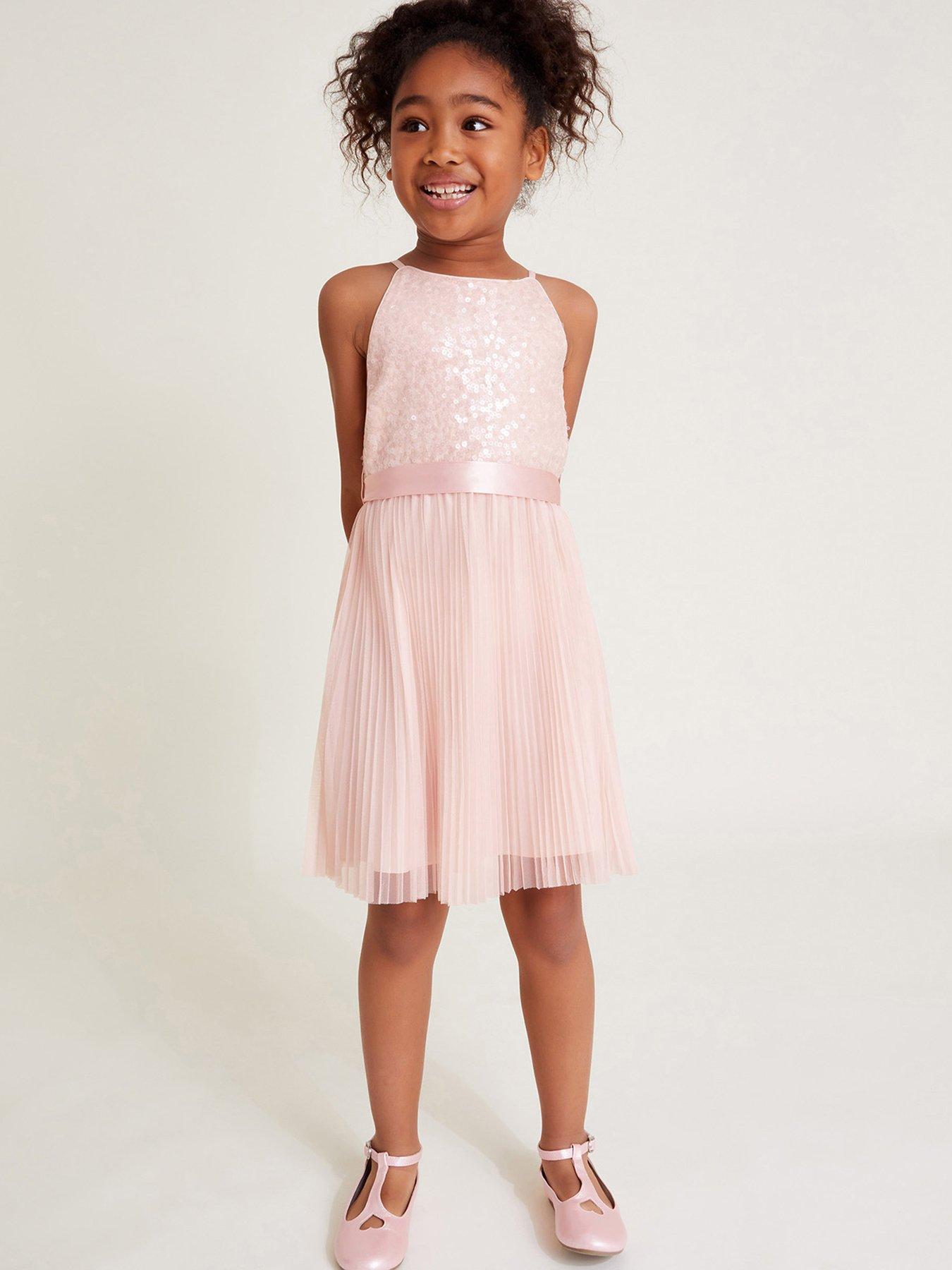 undefined Girls Keita Sequin Plisse Dress - Pink