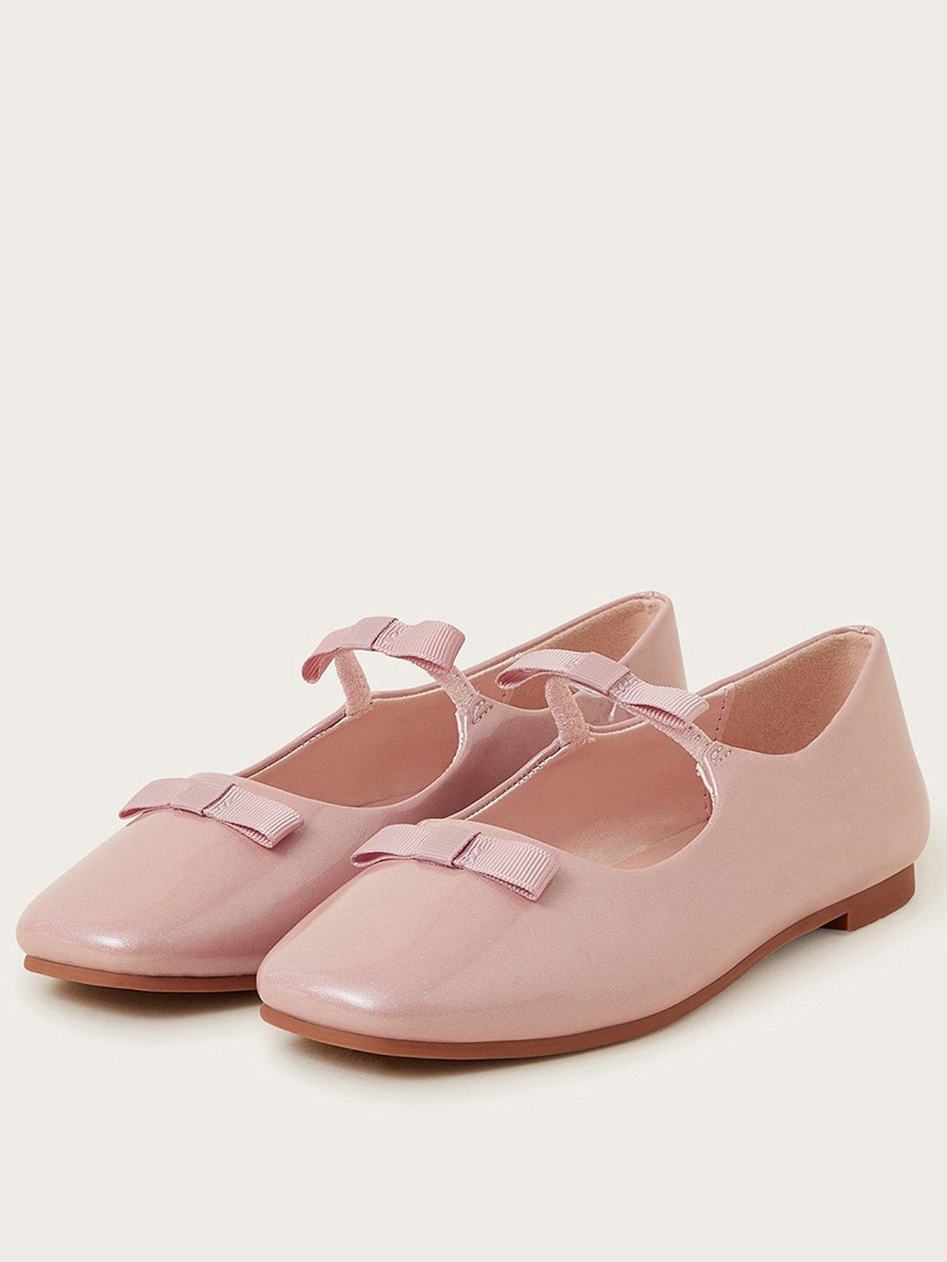  image of monsoon-girls-patent-double-bow-ballerina-flats-pink