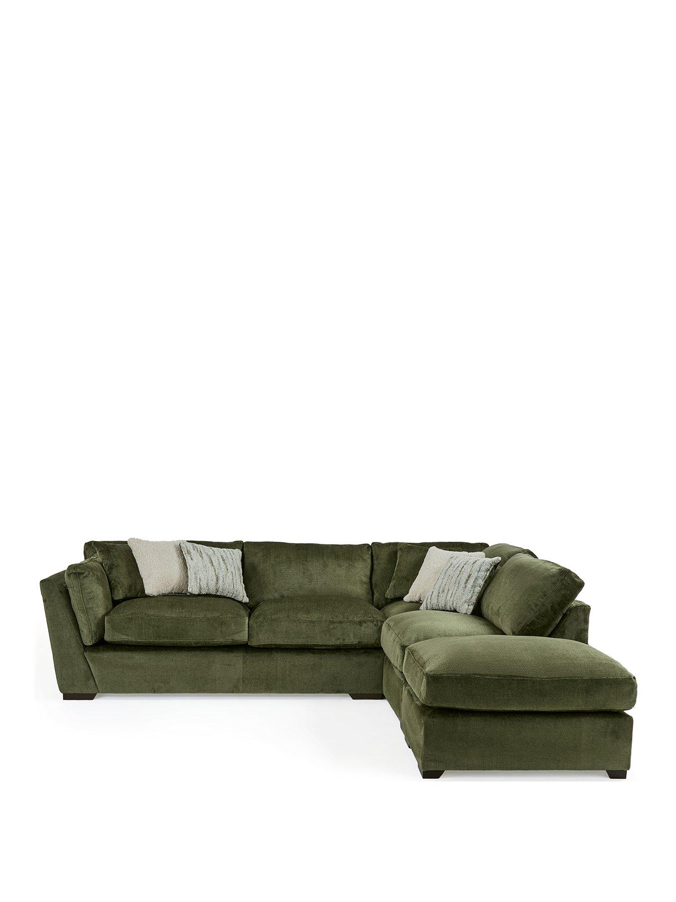 Image 3 of 7 of Very Home Anniston Fabric Right Hand Corner&nbsp;Chaise Sofa with Footstool&nbsp;- Made to Order in the UK