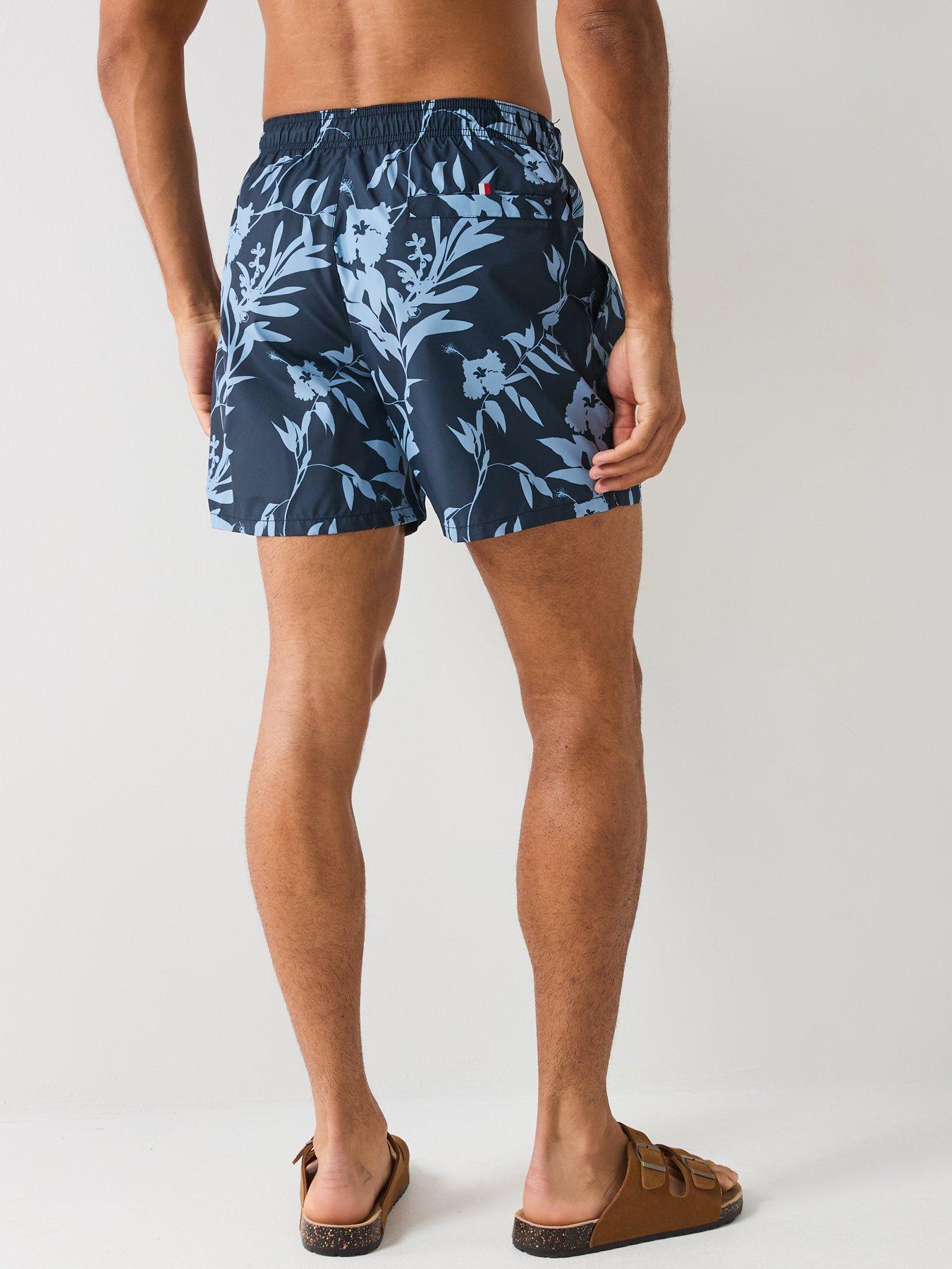  image of tommy-hilfiger-medium-drawstring-floral-print-swim-shorts-dark-floral